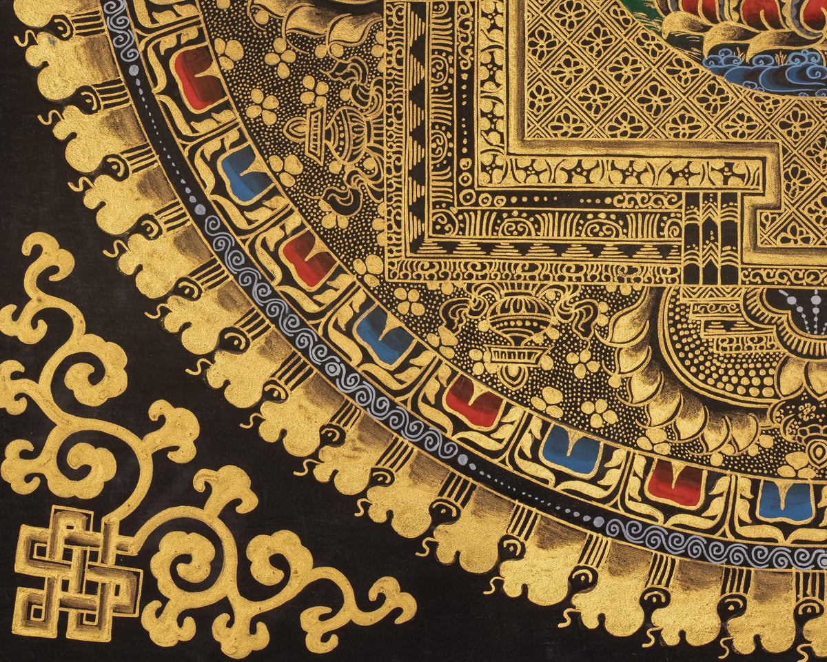 Buddha Mandala Vajrayana Art | Hand-painted Buddhist Thangka | Wall Hanging