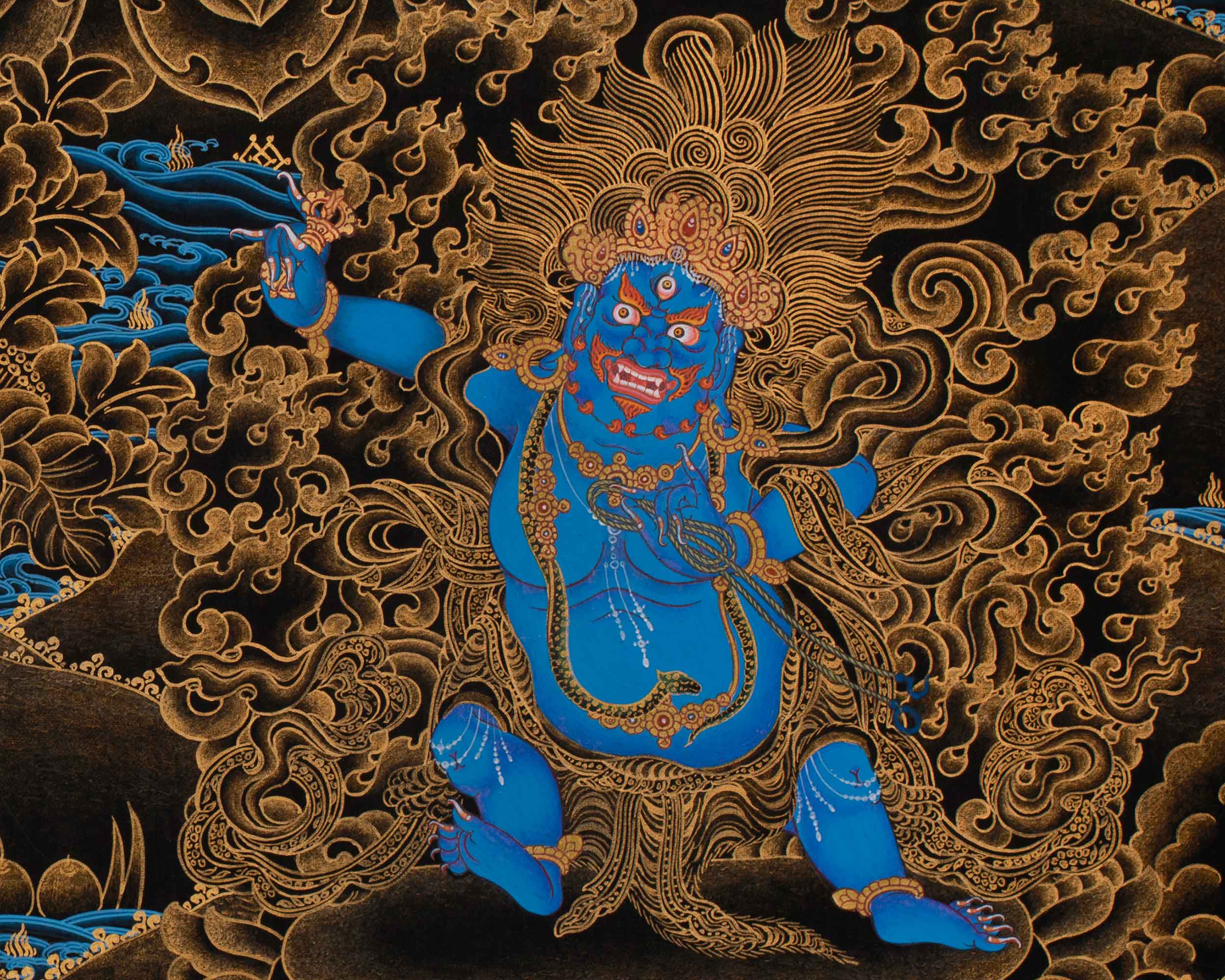 Tibetan Four-Armed Chenrezig Thangka | Compassionate Bodhisattva of Mercy