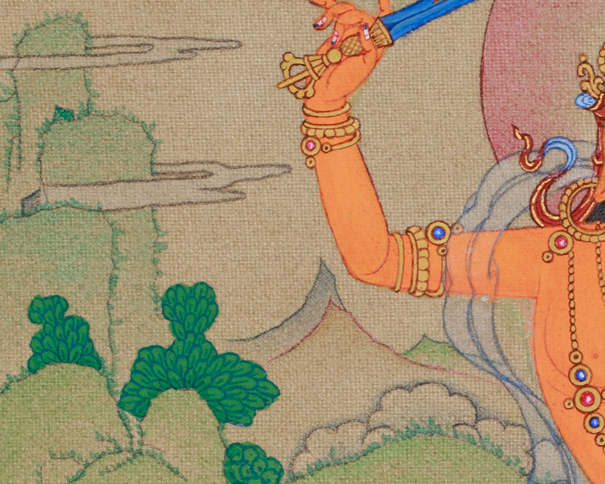 Thangka of Traditional Bodhisattva Manjushri | The Supreme Symbol of Transcendent Wisdom and Insight