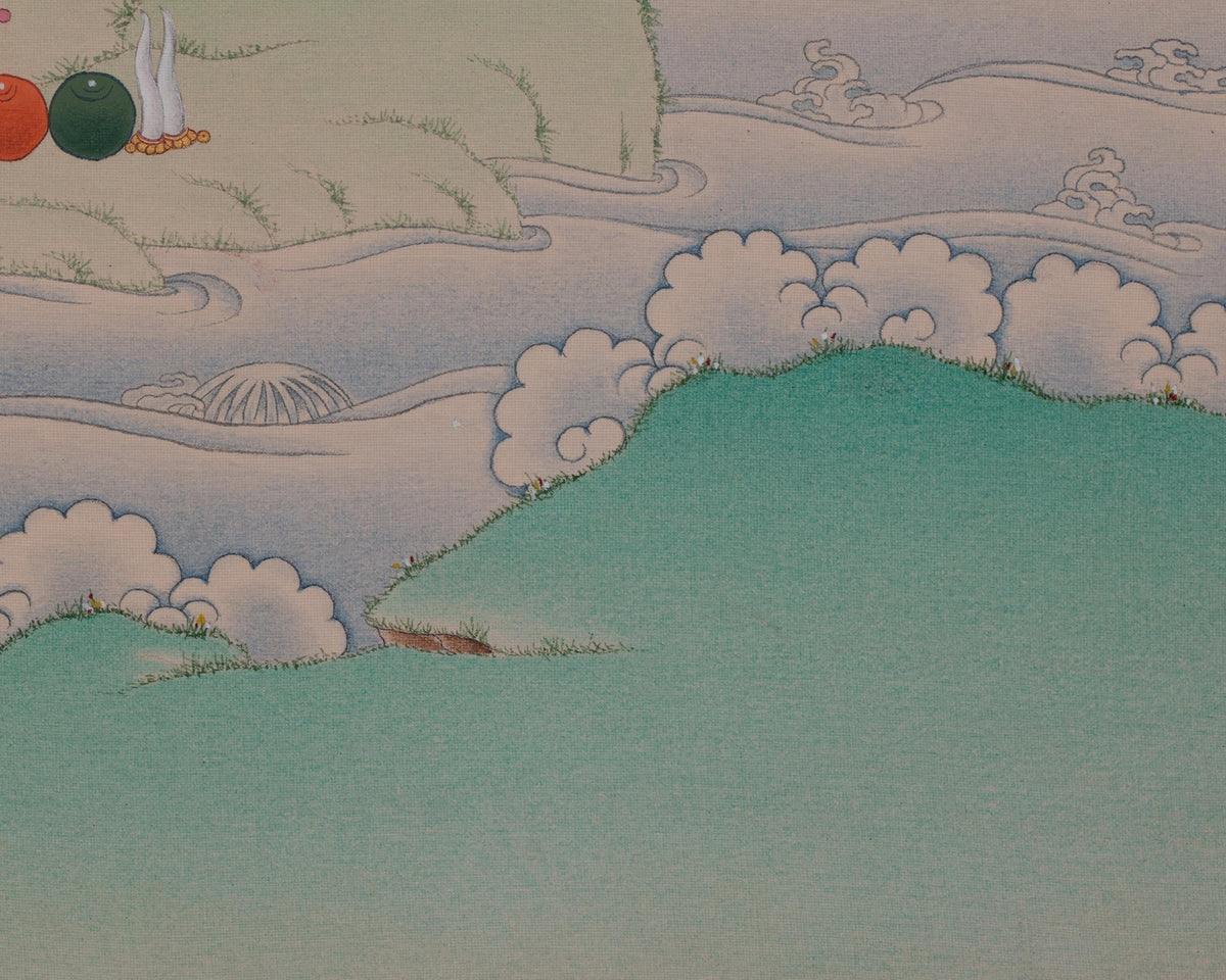 Tibetan Bhaisajyaguru Thangka | Medicine Buddha | Healing Deity