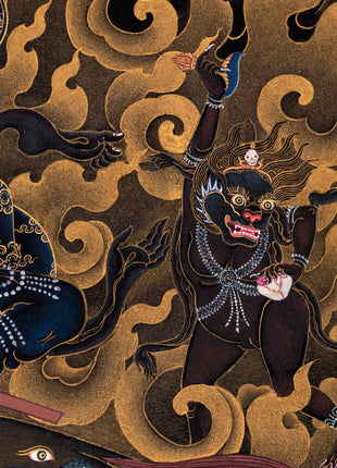 Palden Lhamo Kali Thangka Painting For Mindfulness | Sacred Mahakali Art for Daily Practice
