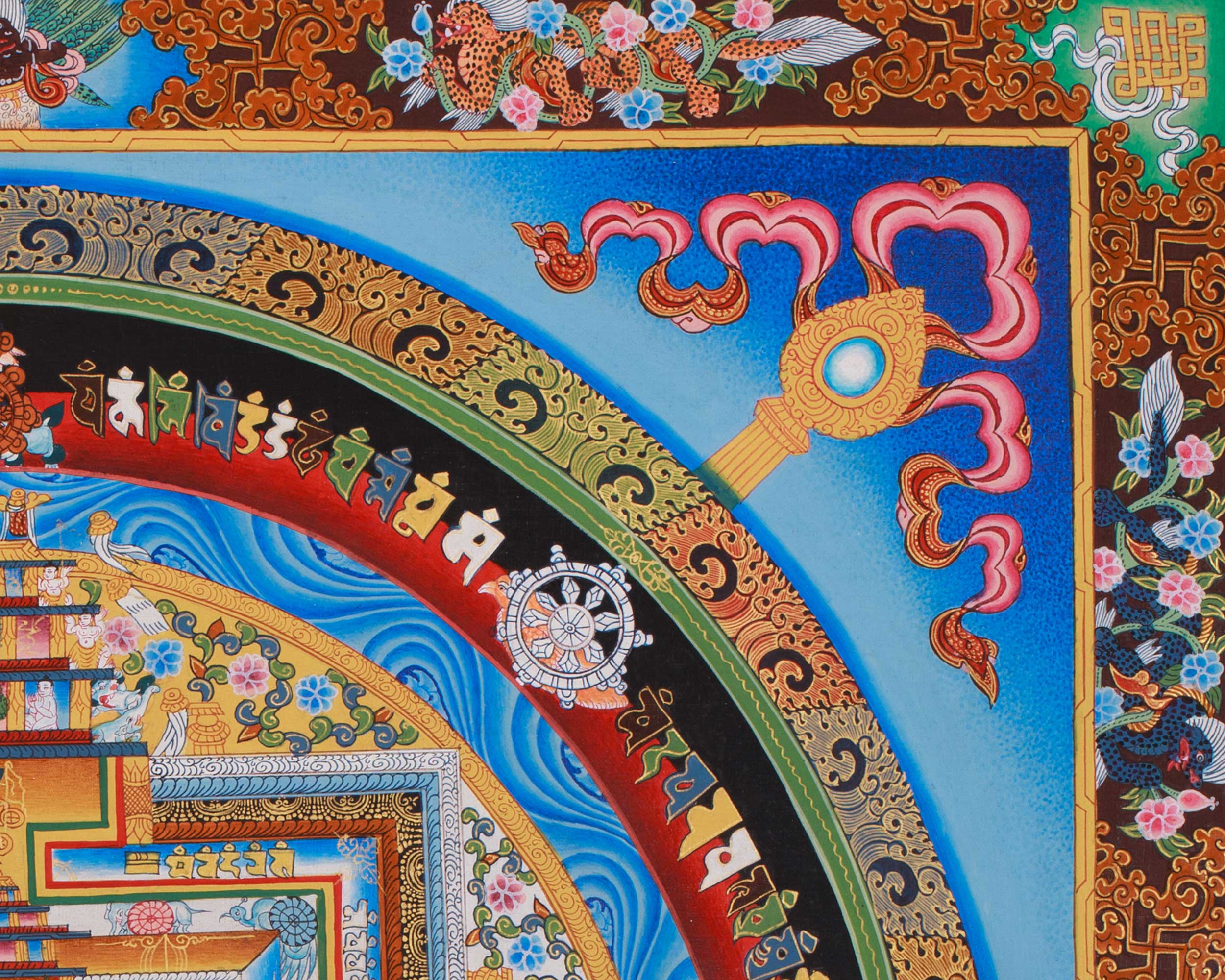 Himalayan Thangka of Kalachakra Mandala | Tibetan Art