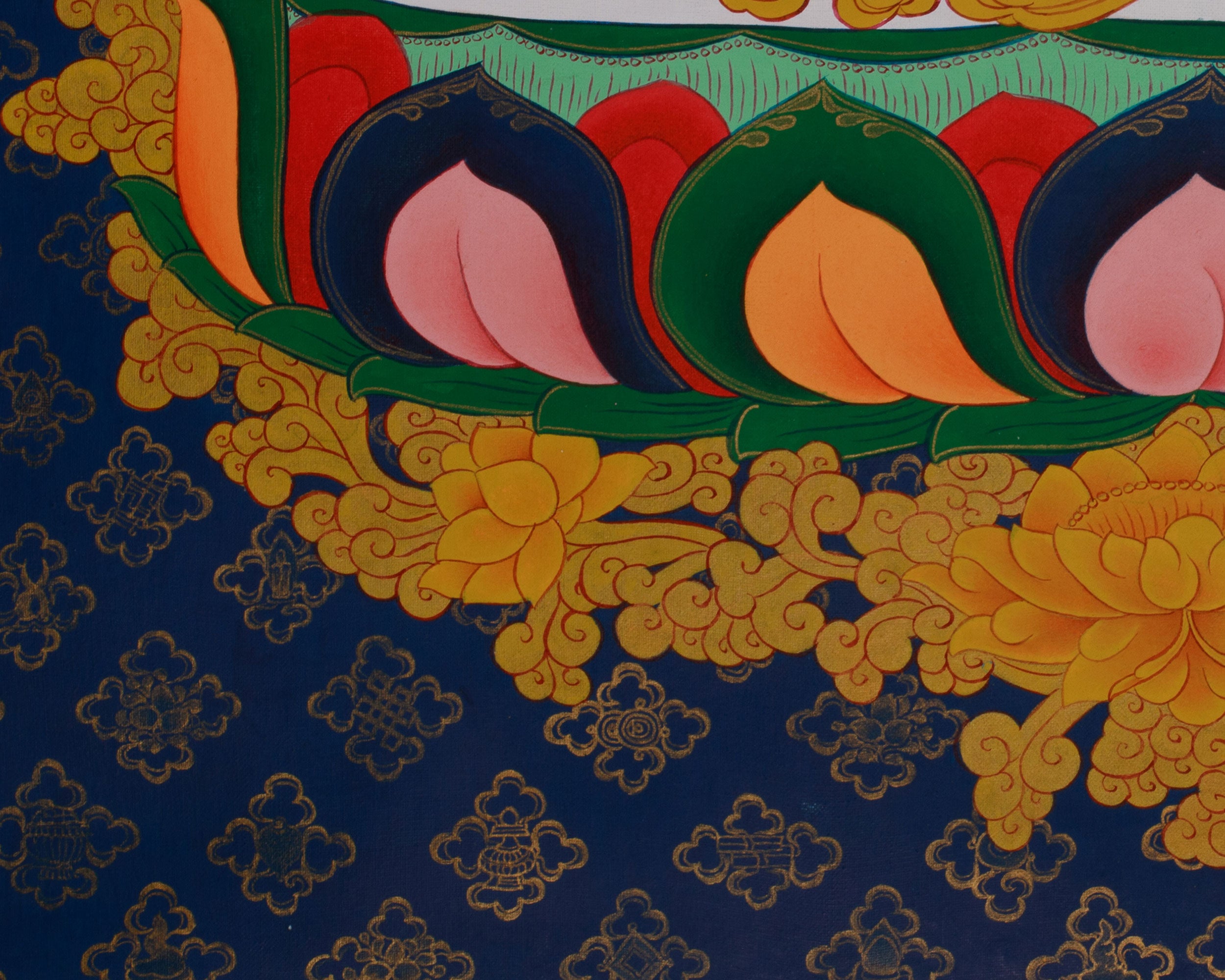 Traditional Buddhist Chenrezig Thangka | Symbol of Compassion and Peace