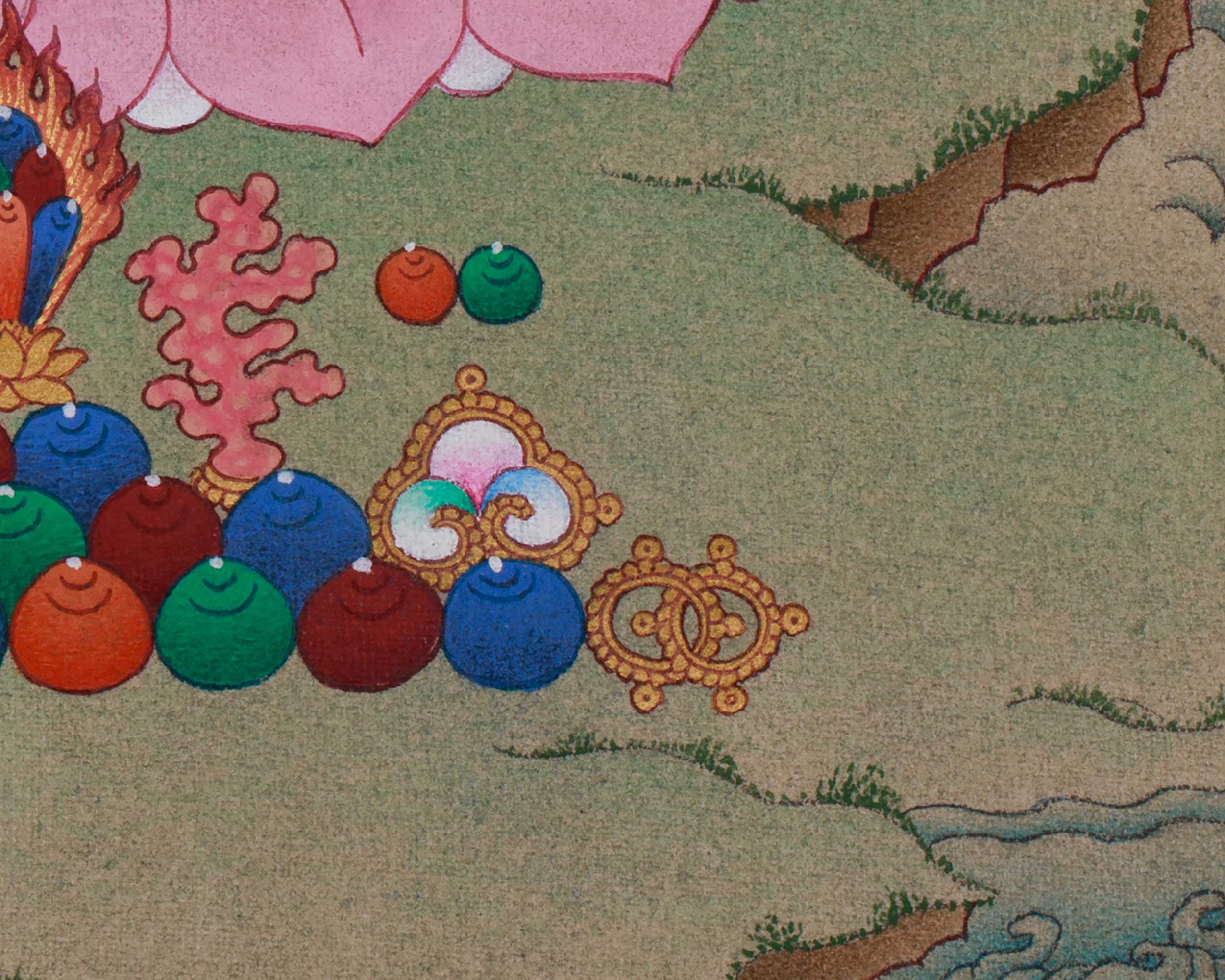 Sacred Jambhala Artwork | Kubera Thangka | Tibetan Buddhist Guardian of Fortune