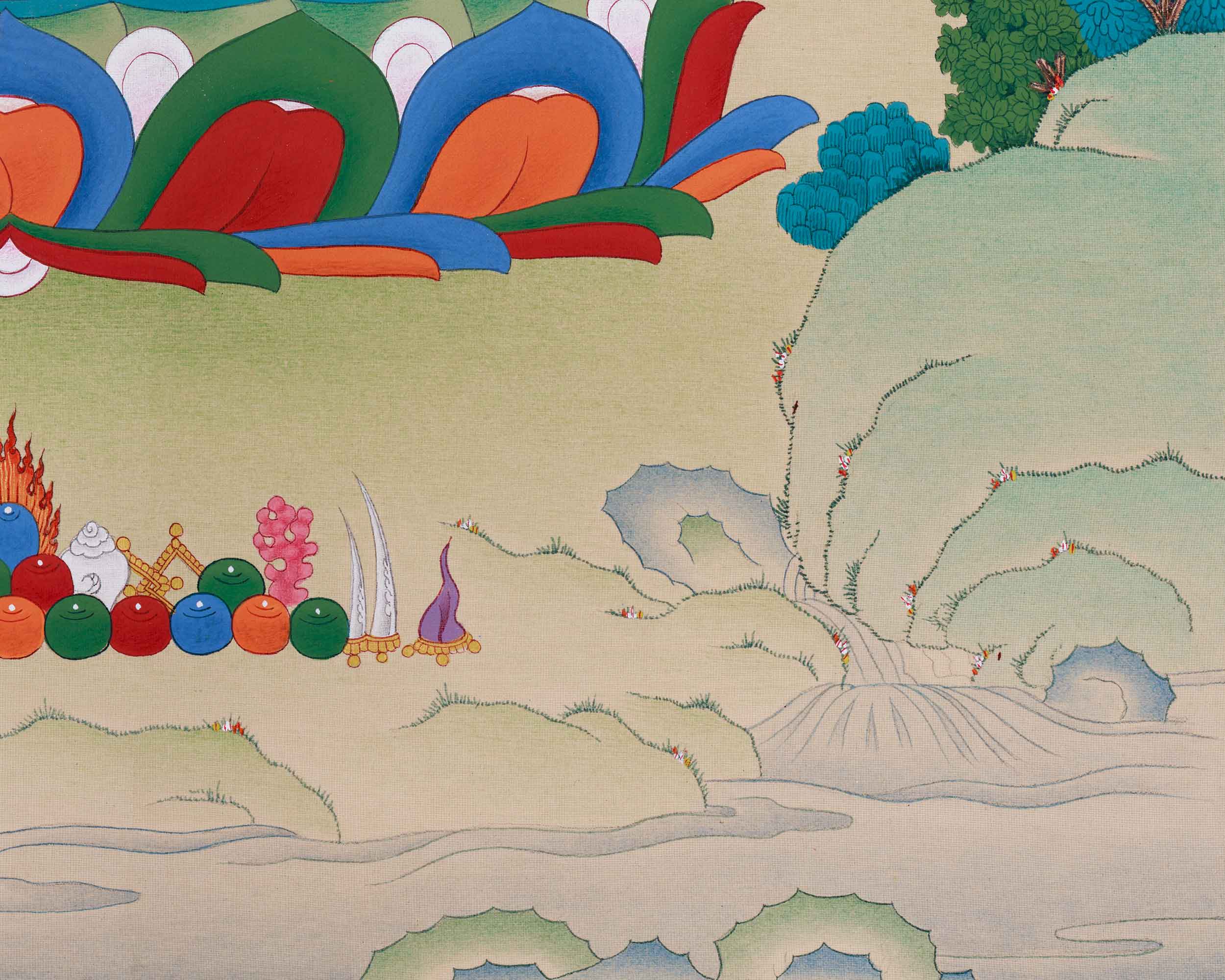 Himalayan Medicine Buddha Thangka | Bhaisajyaguru Artwork