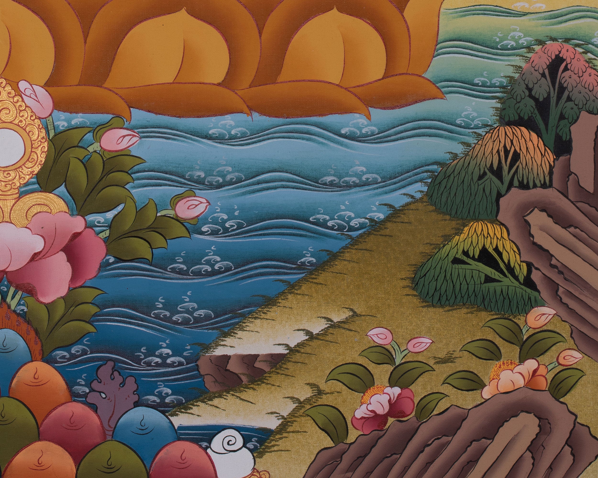 Vajrapani Bodhisattva Thangka Painting | Vairocana Buddha Thangka | Buddhist Art