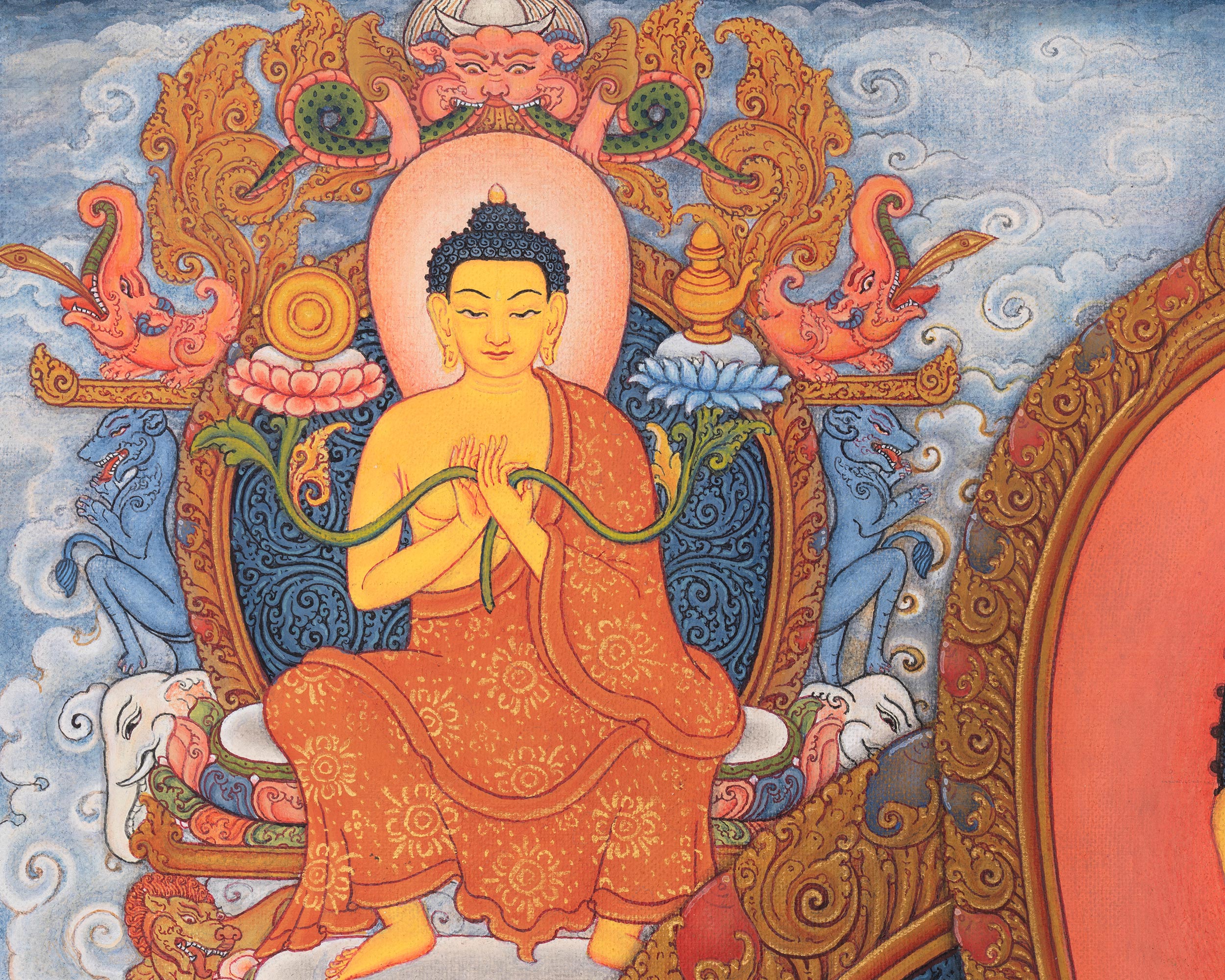 Buddhas of the Three Times Thangka - Past, Present, and Future Enlightenment