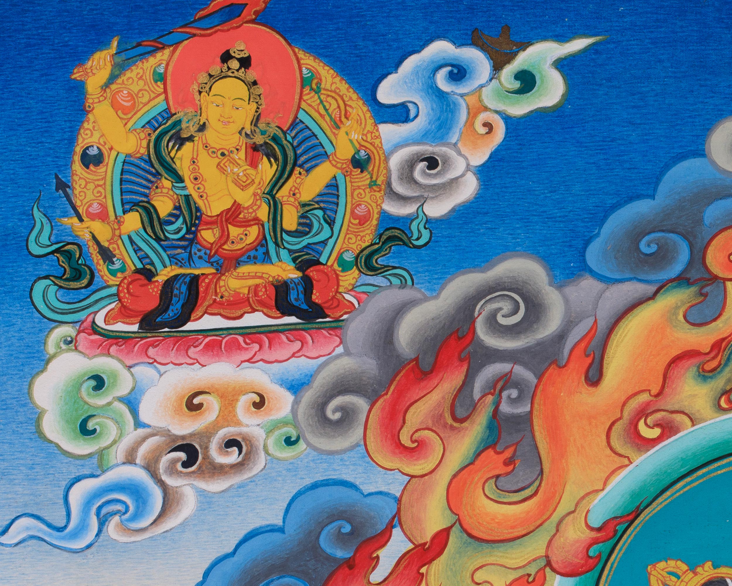 Tibetan Vajrayogini Thangka Art | Sacred Deities, Manjushri & Green Tara for Enlightenment & Protection