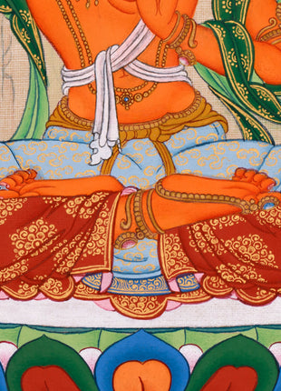 Tibetan Manjusri Kumarabhuta Thangka | The Bodhisattva of Supreme Knowledge