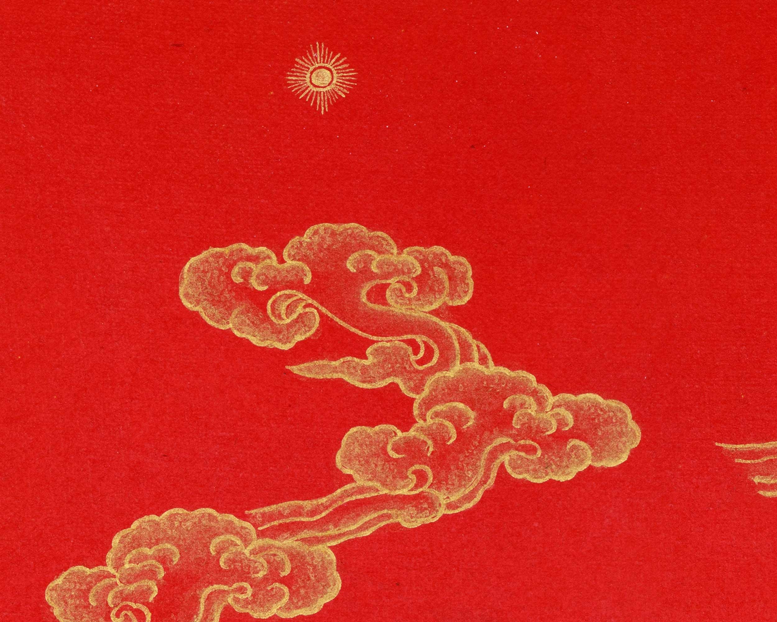 Vibrant Ren and Gold Vajrayogini Thangka | Ethereal Art for Your Space