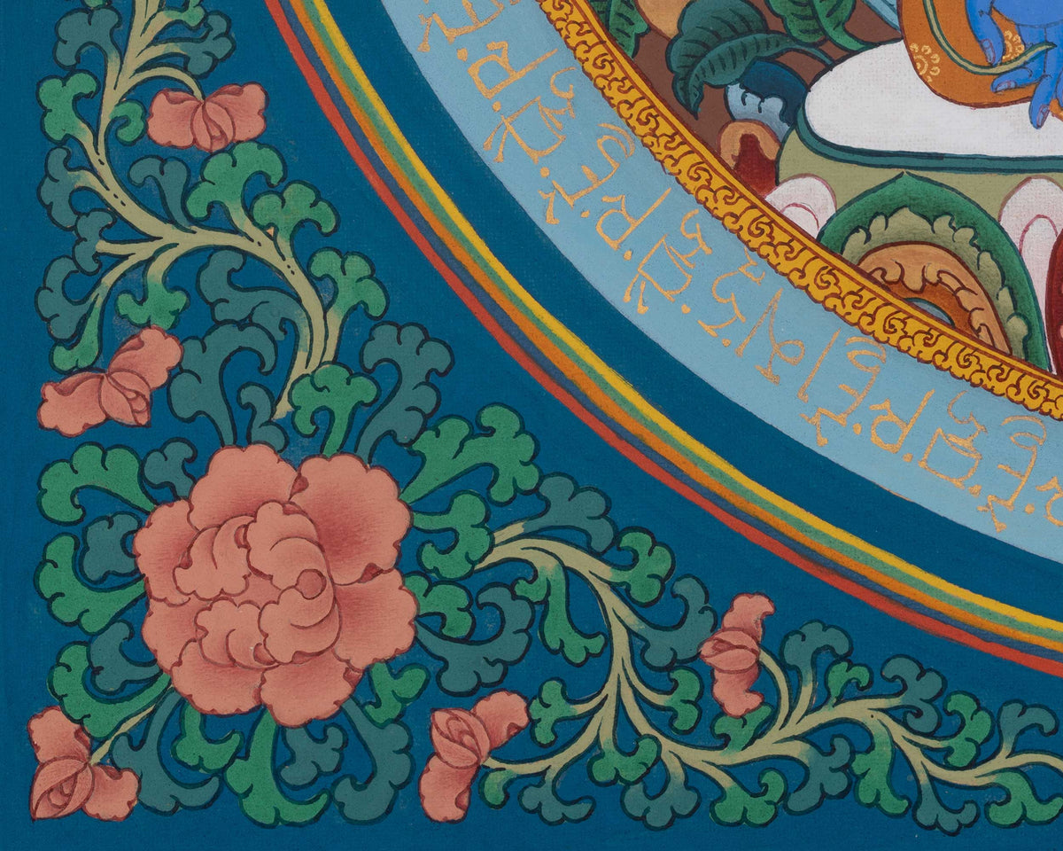 Medicine Buddha Sacred Thangka | Bhaisajyaguru Art | Healing and Protection Deity