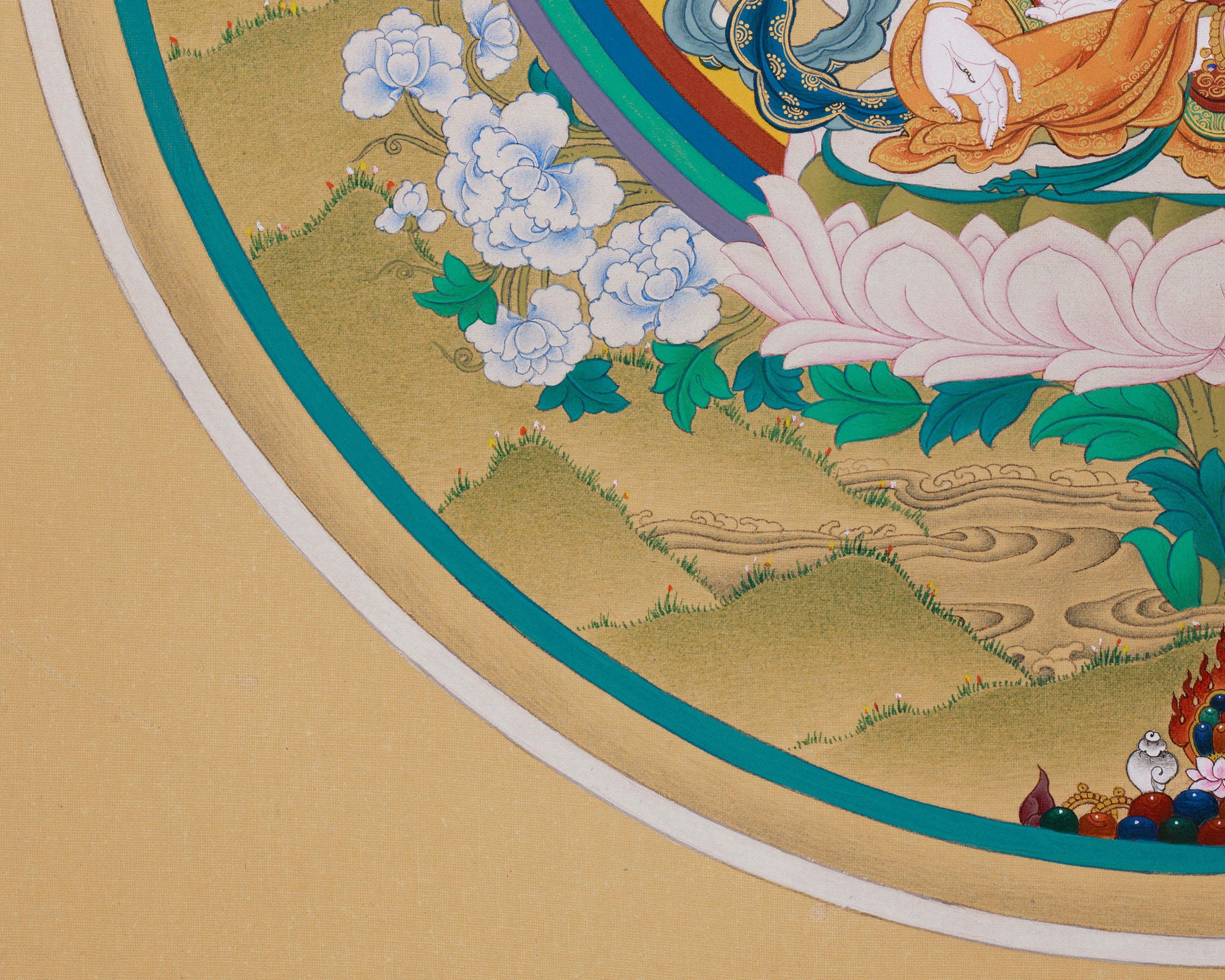 Rare Tibetan Goddess White Tara Painting | Goddess of Longevity and Healing