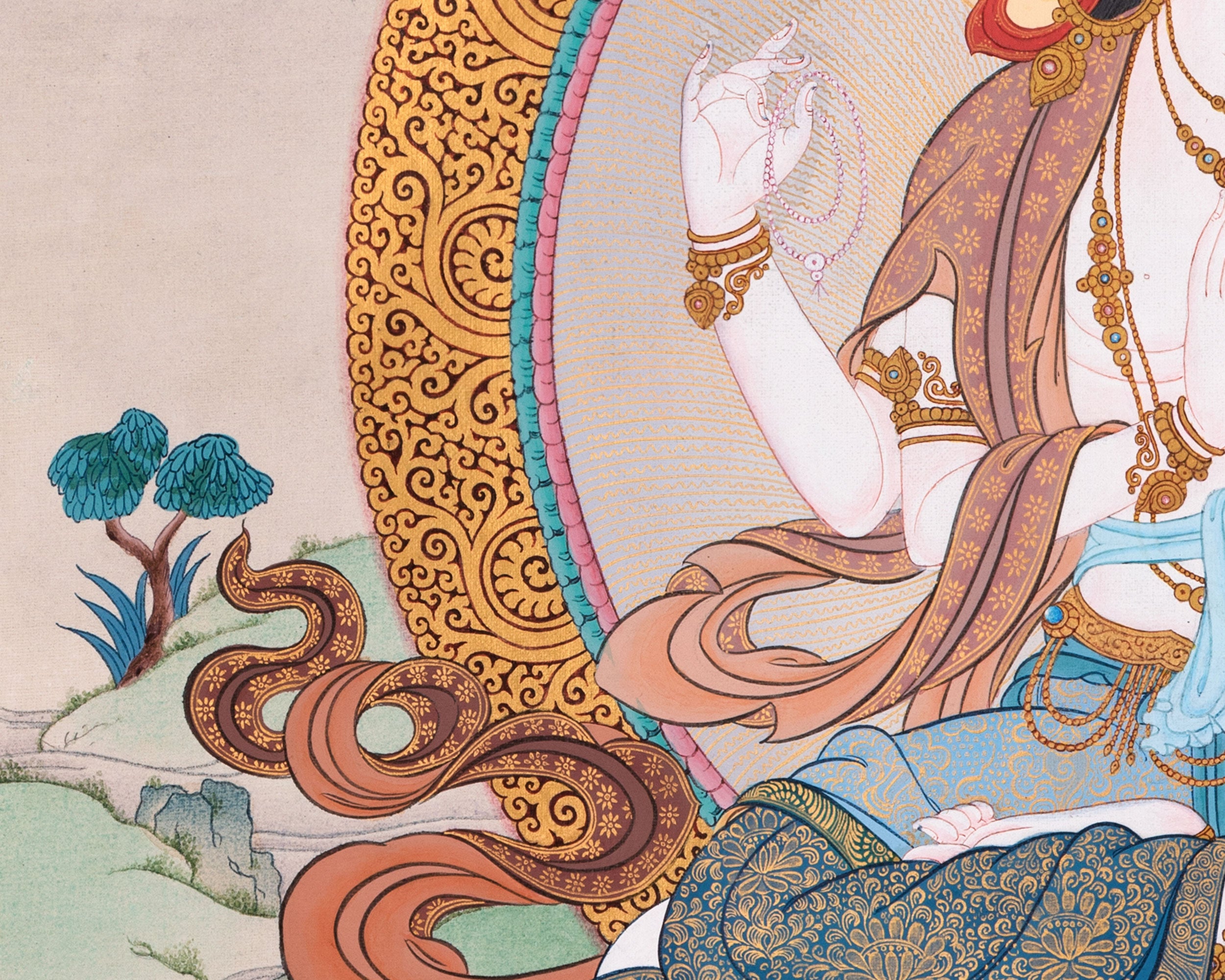 Four-Armed Chenrezig Buddha Print | Avalokiteshvara Artwork