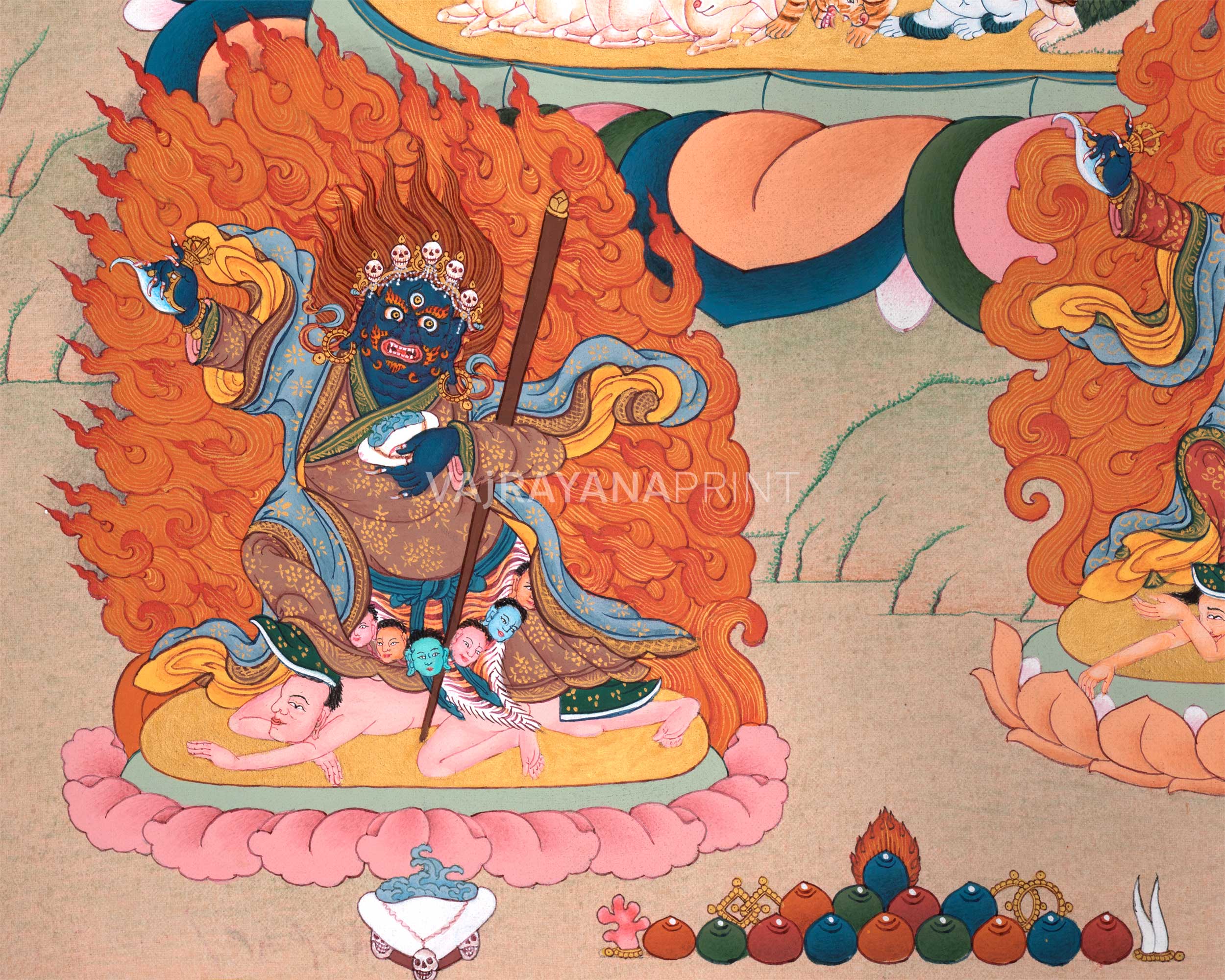 Dukar Thangka Print | The White Umbrella Goddess | Traditional Artwork Of Protective Deity