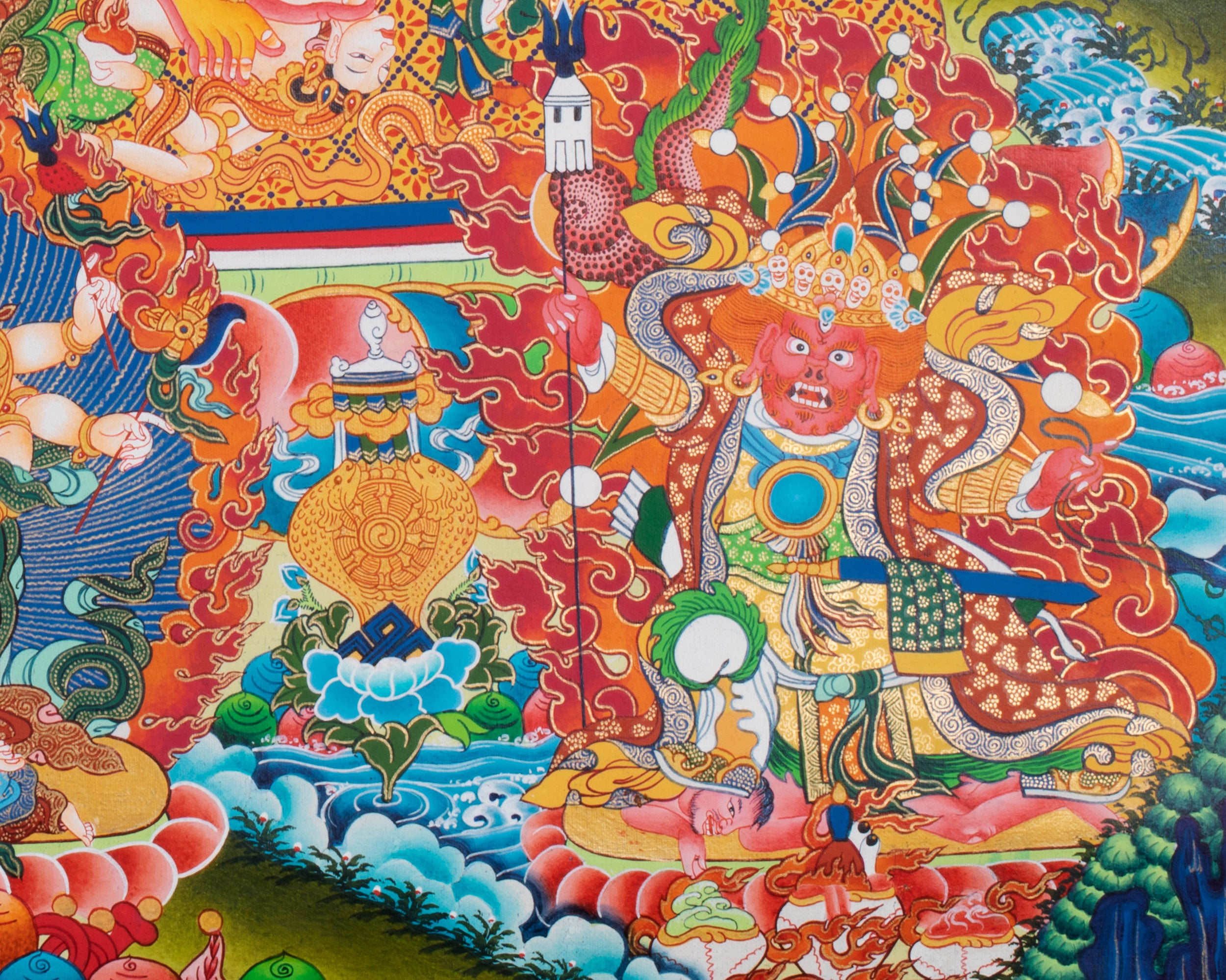 Exquisite Yidam Kalachakra Thangka | Spiritual Awakening with Consort Vishvamata