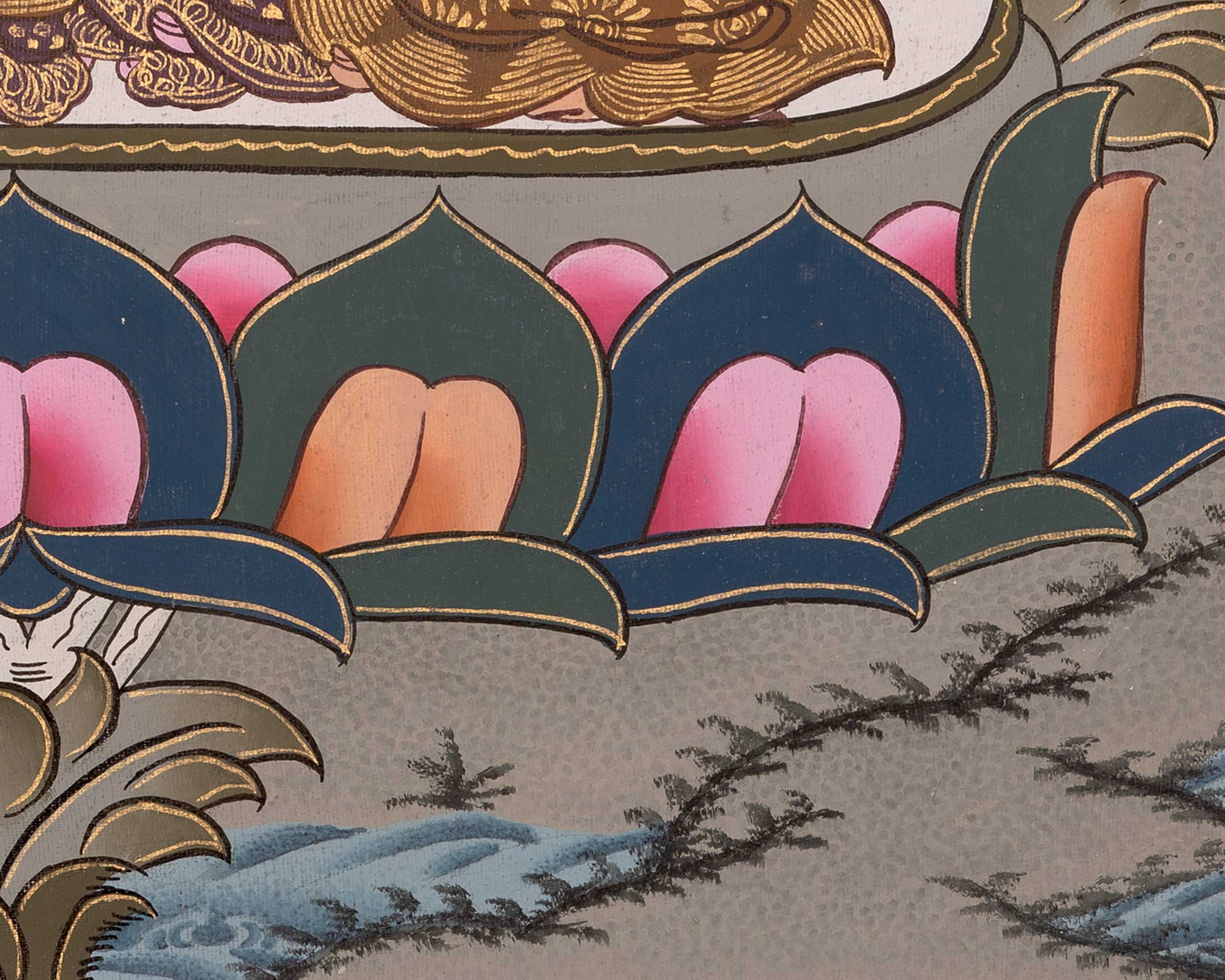 Original Hand-Painted Blue Medicine Buddha Thangka | Bhaisajyaguru Thanka Painting