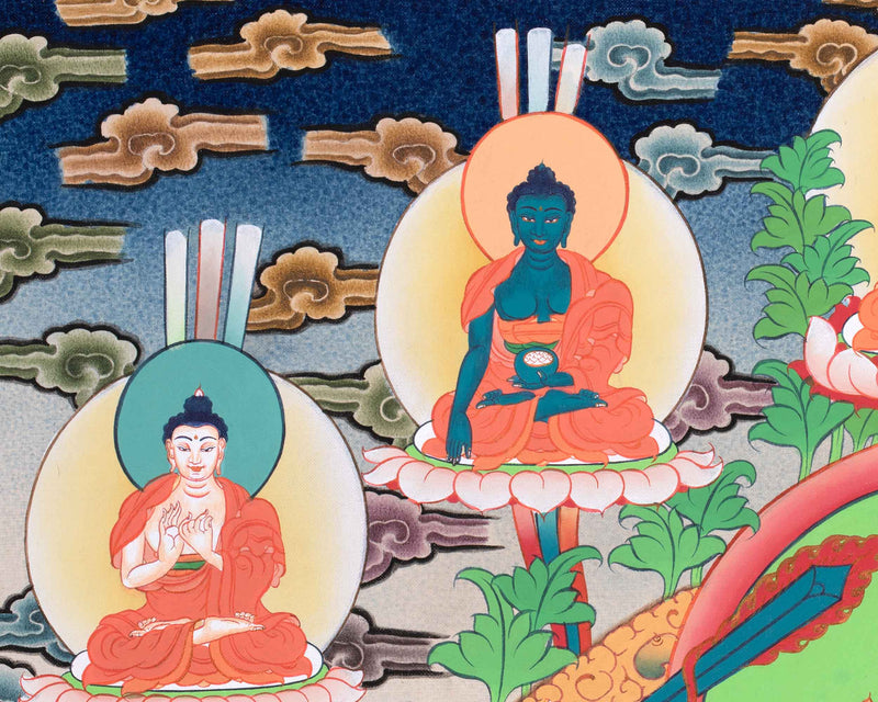 Manjushri Wisdom Bodhisattva | Chenrezig and Vajrapani | Five Dhyani Buddhas