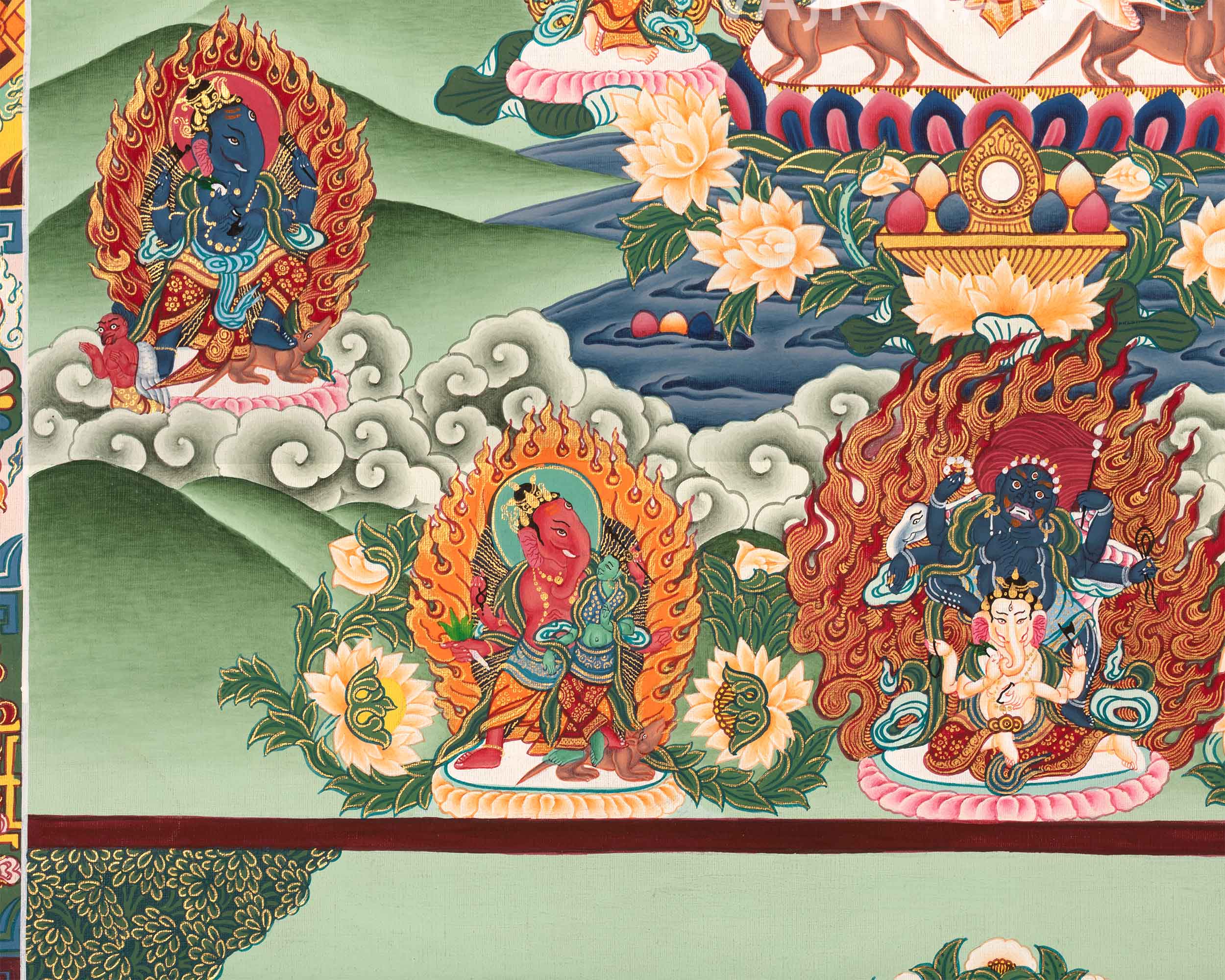 Traditional Newari Pauba Print For Ganesh Stotram Practice | Paubha Print For Ganesh Chaturthi Celebration