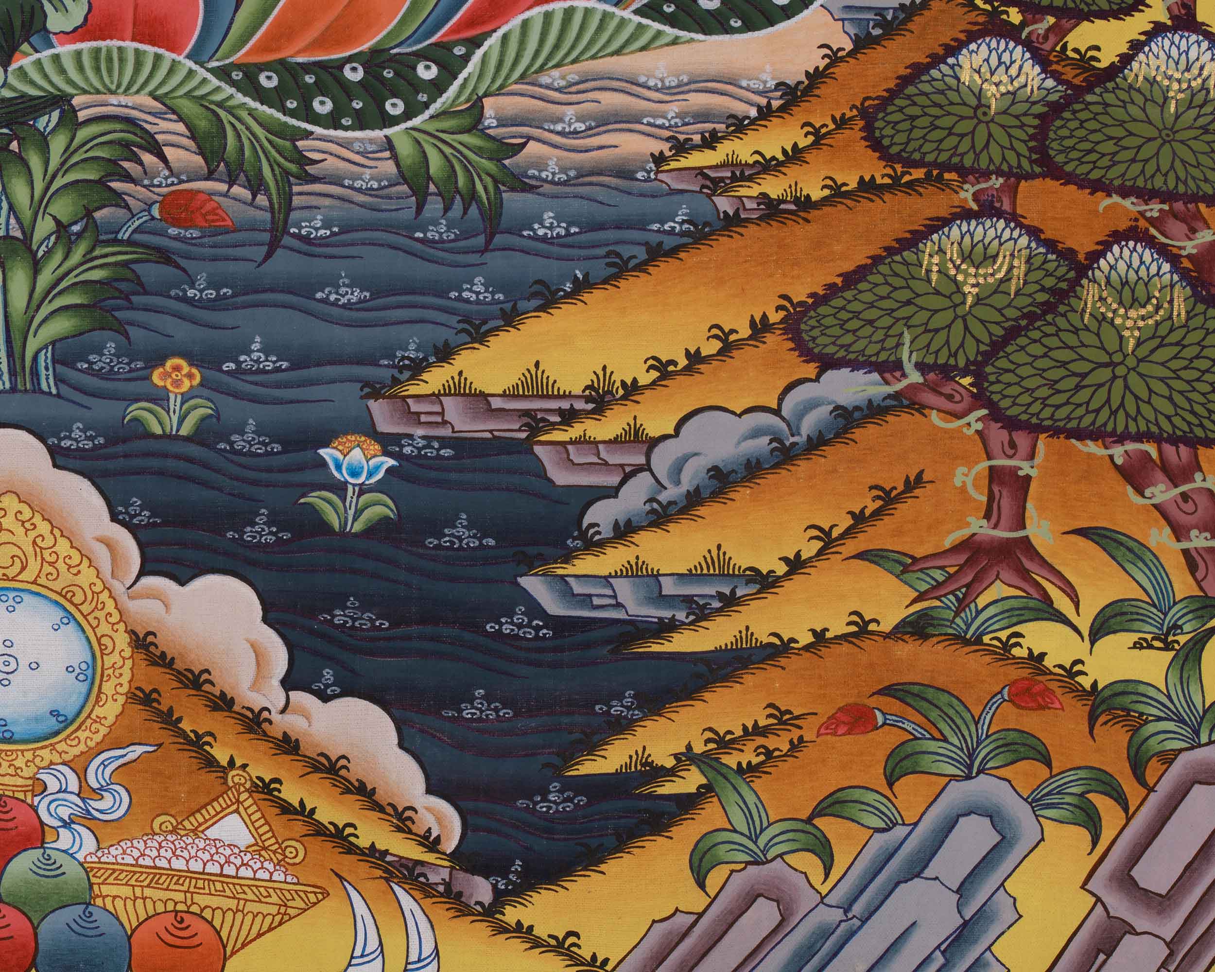 Tibetan Deity Shyama Tara Thangka | Green Tara Female Deity