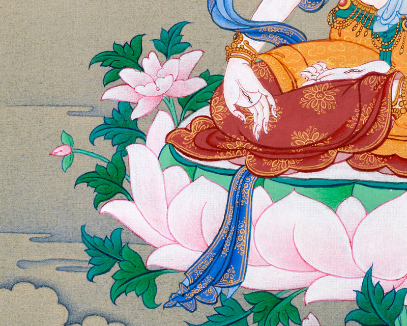 White Tara Thangka – The Compassionate Female Buddha