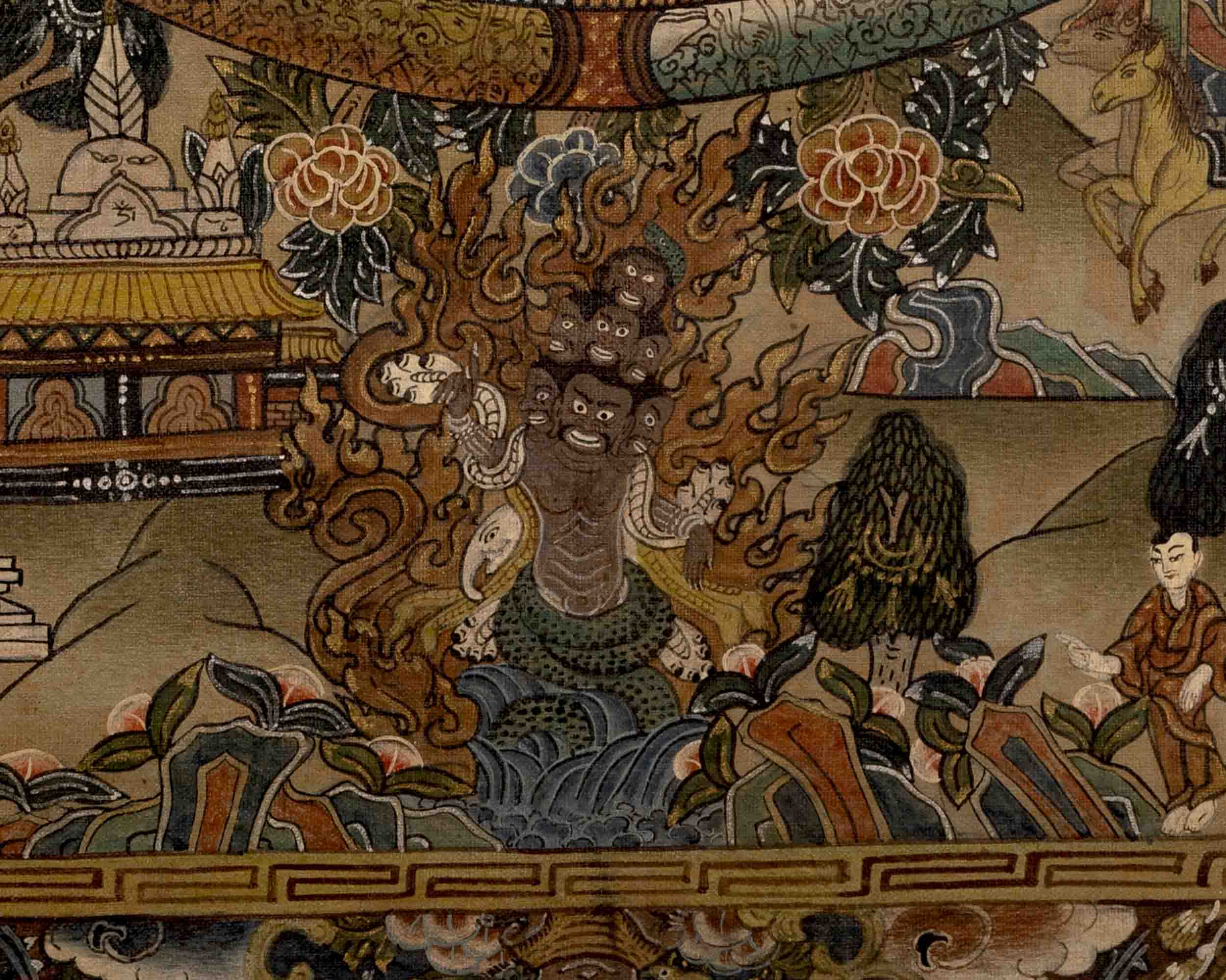Original Handmade Vintage Buddha Mandala Thangka | Meditation and Yoga