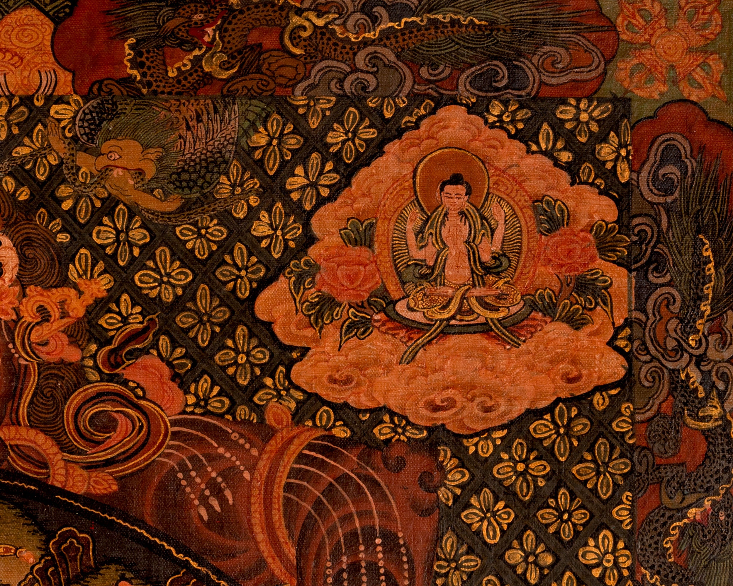 Wheel Of Life Buddhist Painting | Religious Thangka Art | Wall Decors