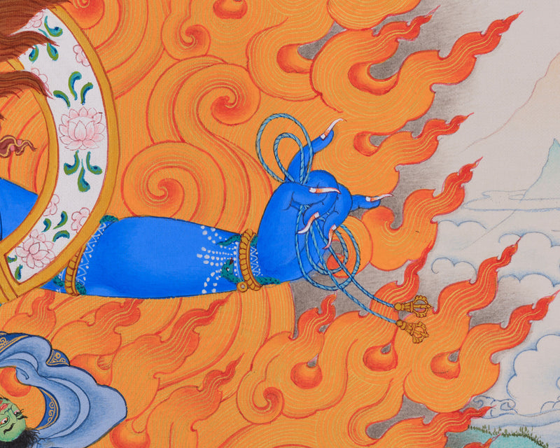 Butadamara Vajrapani Thangka | Wrathful Guardian of Wisdom and Power