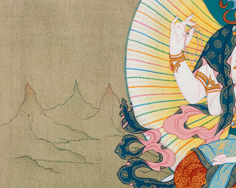 Chenrezig, Manjushri and Vajrapani, Trio Bodhisattva Thangka