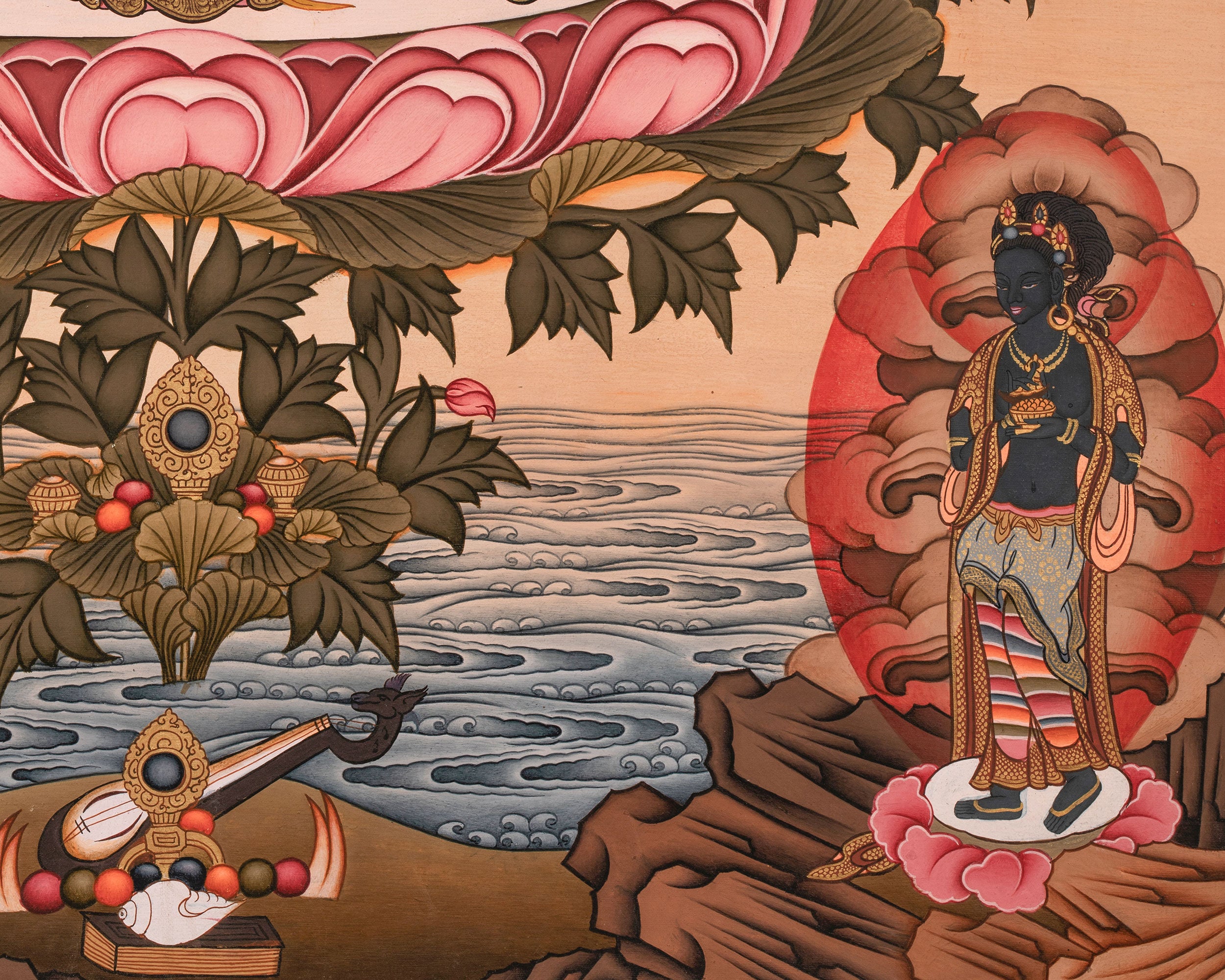 Mother White Tara Painting | Traditional Religious Wall Decor
