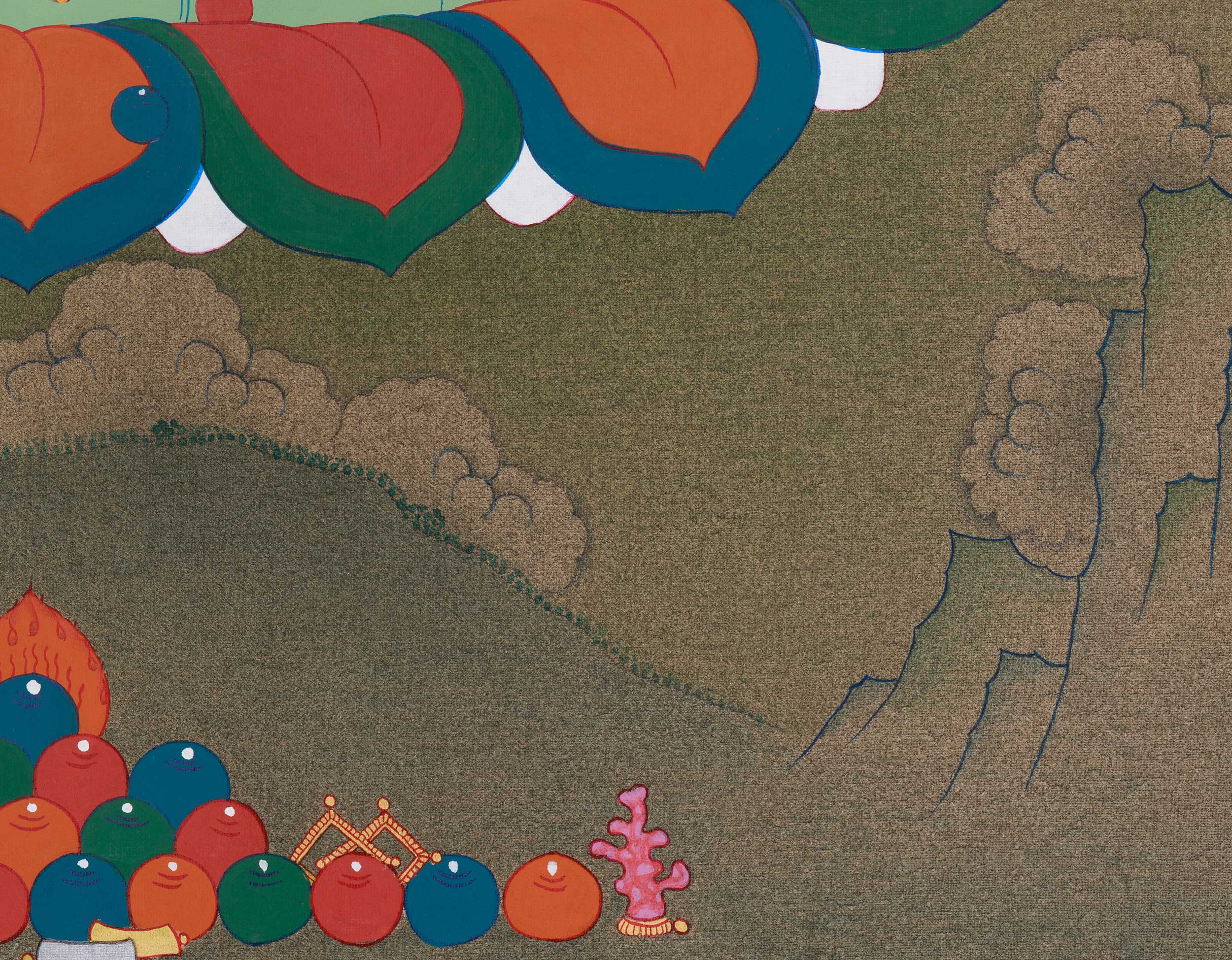 Exquisite Sacred Thangka of Dzambhala | Spiritual Generosity and Protection