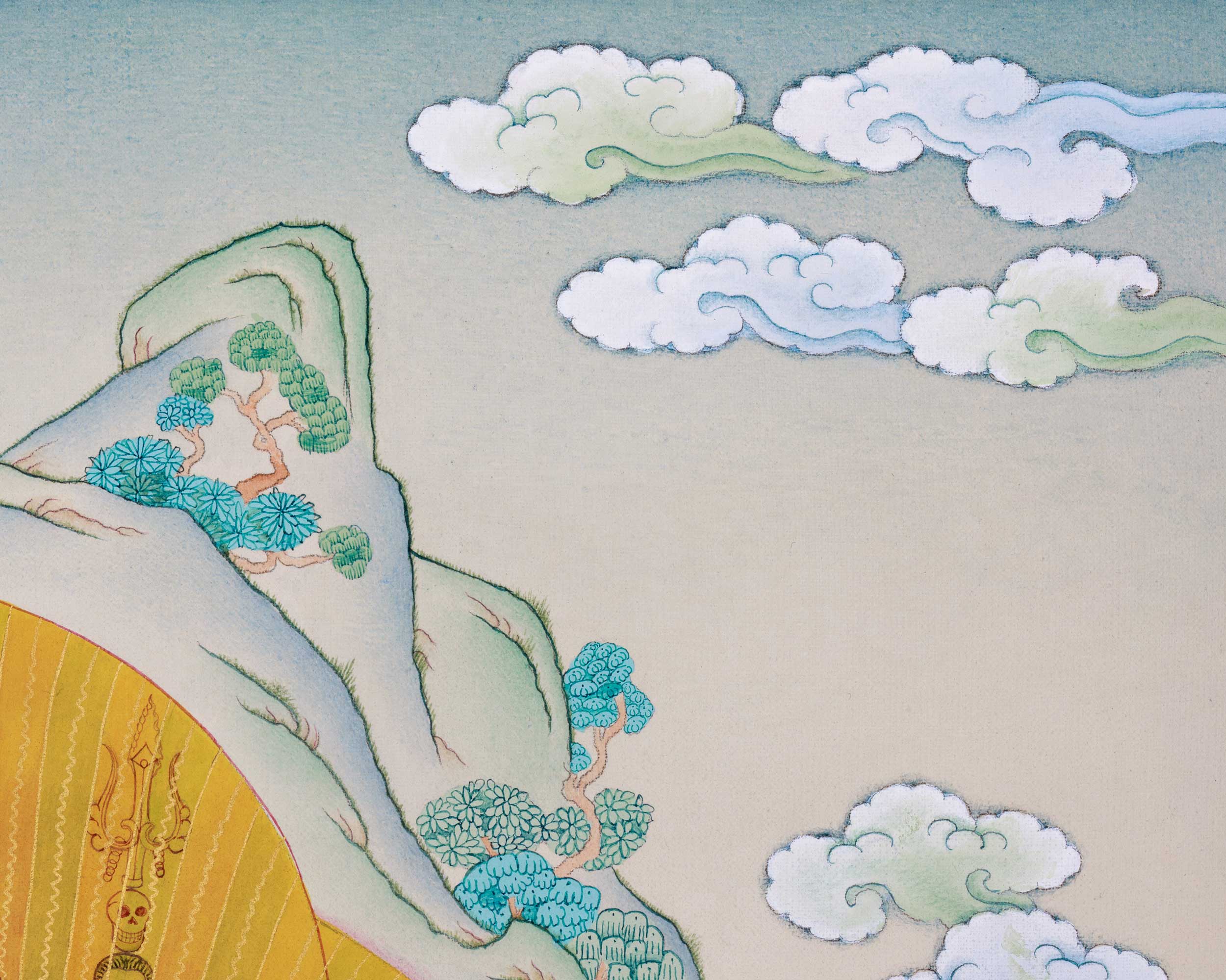 Guru Rinpoche Rainbow Body Thangka, A Mystical Art