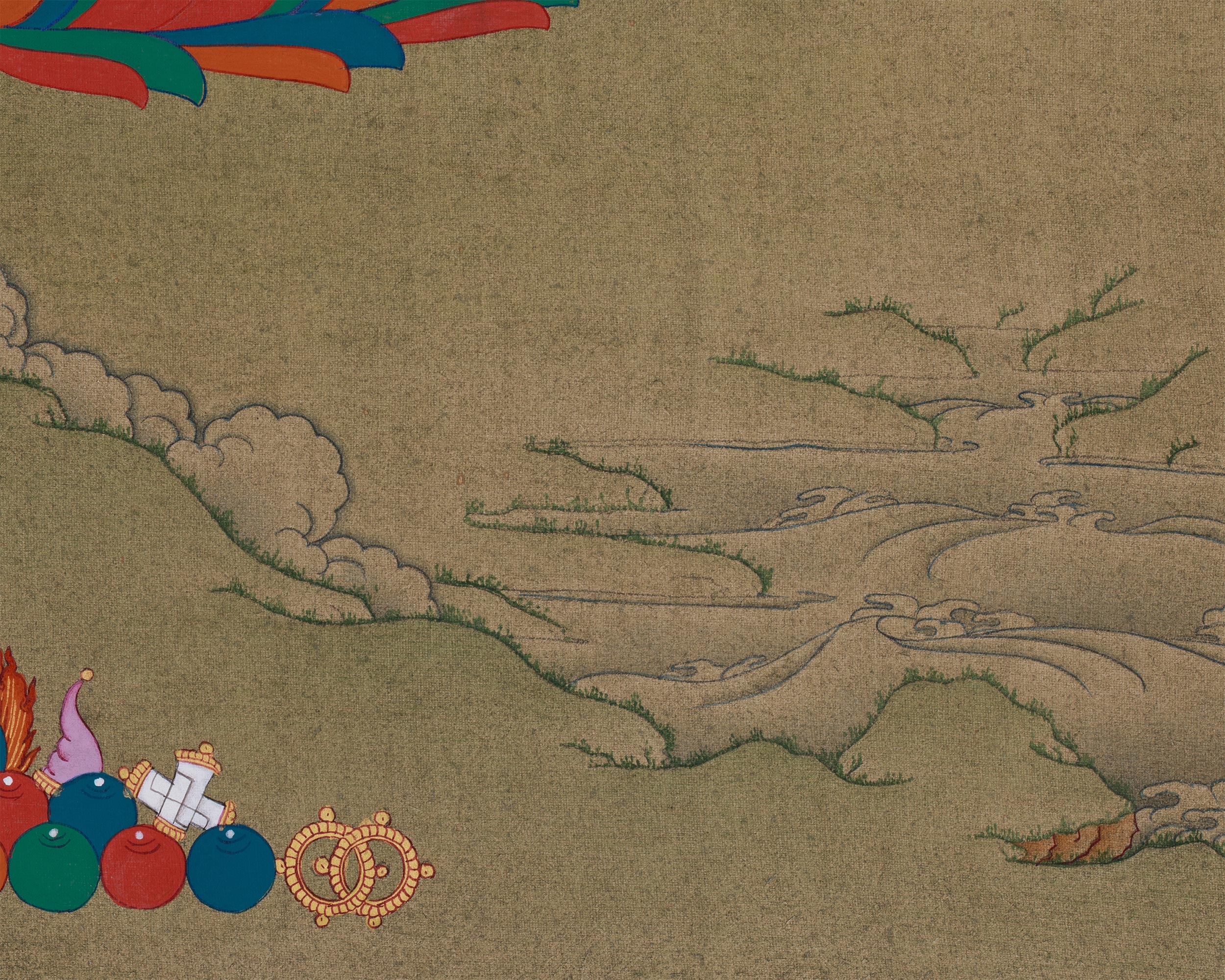 Female Bodhisattva White Tara Painting | The Goddess of Healing and Longevity