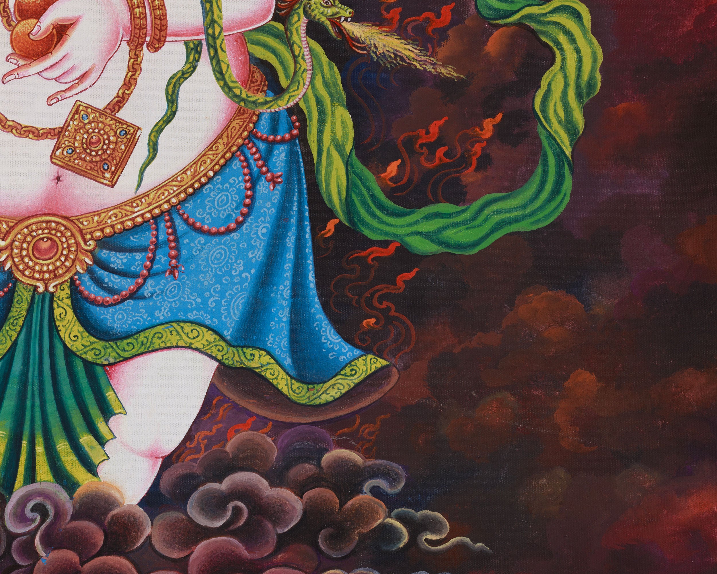 Ganapati Bappa Thangka | Hand-Painted Ganesha Artwork
