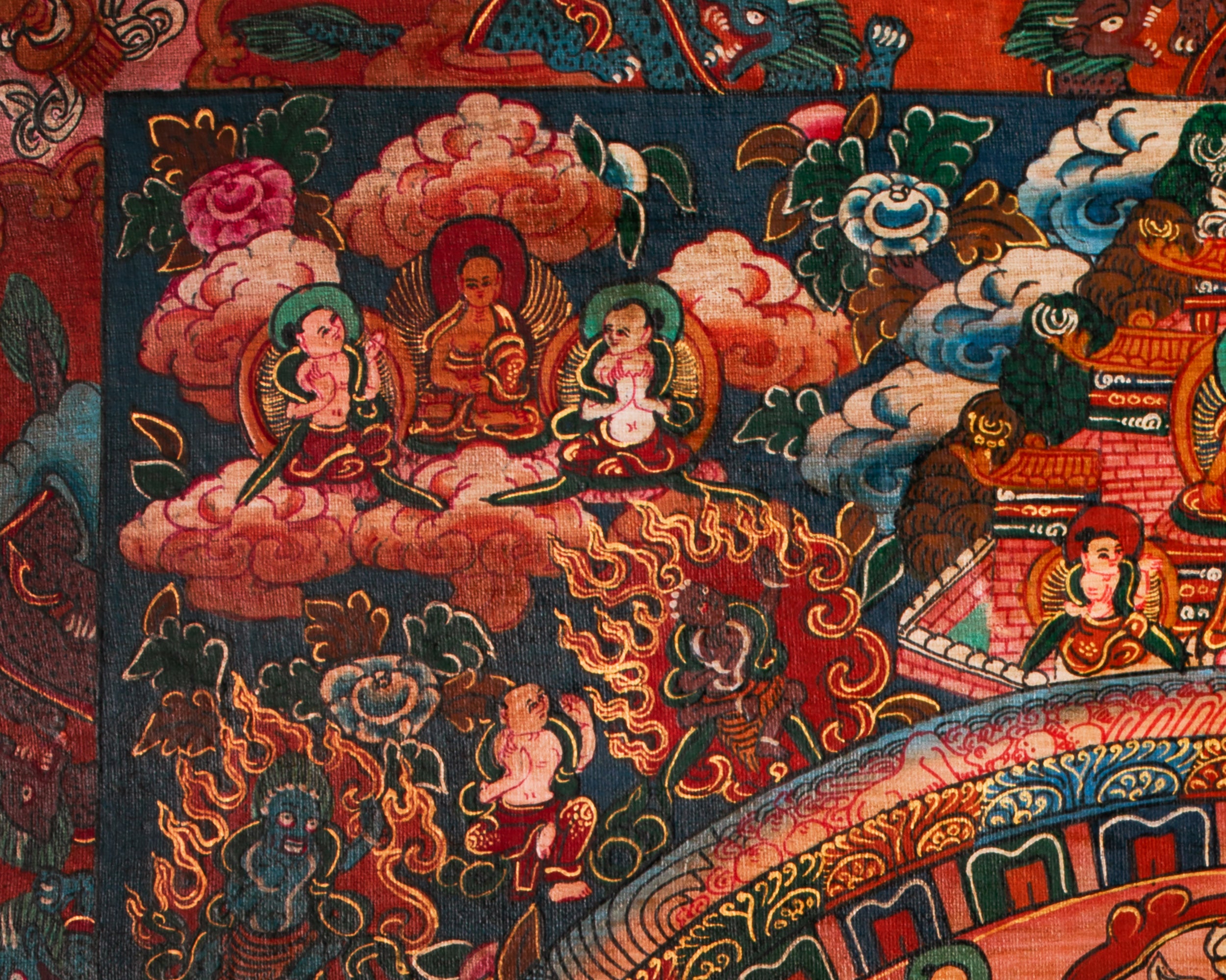 Dipankara (Buddha of Past) Mandala Thangka | Celestial Beings