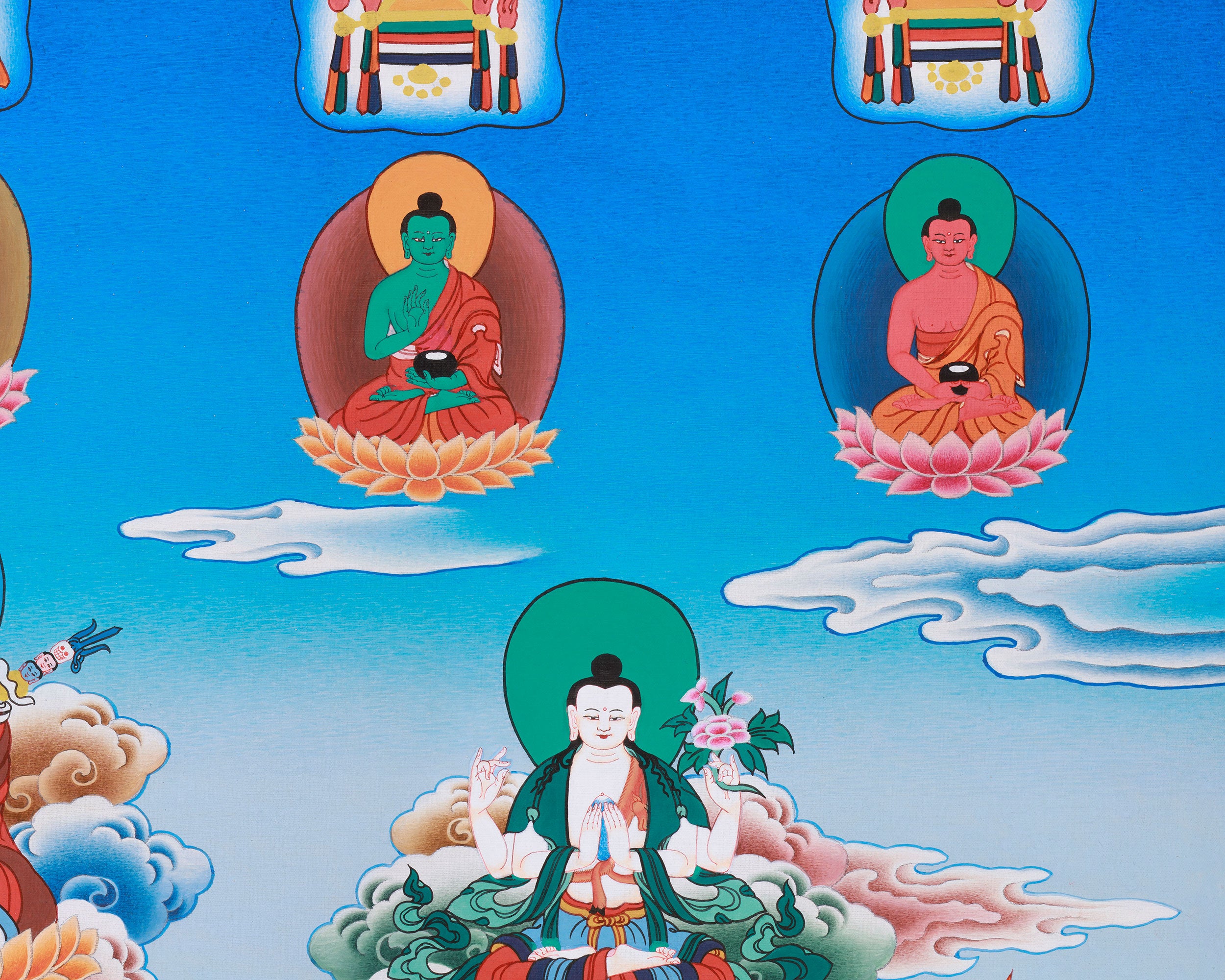 Tibetan Bodhisattva Thangka | Sacred Himalayan Buddhist Art