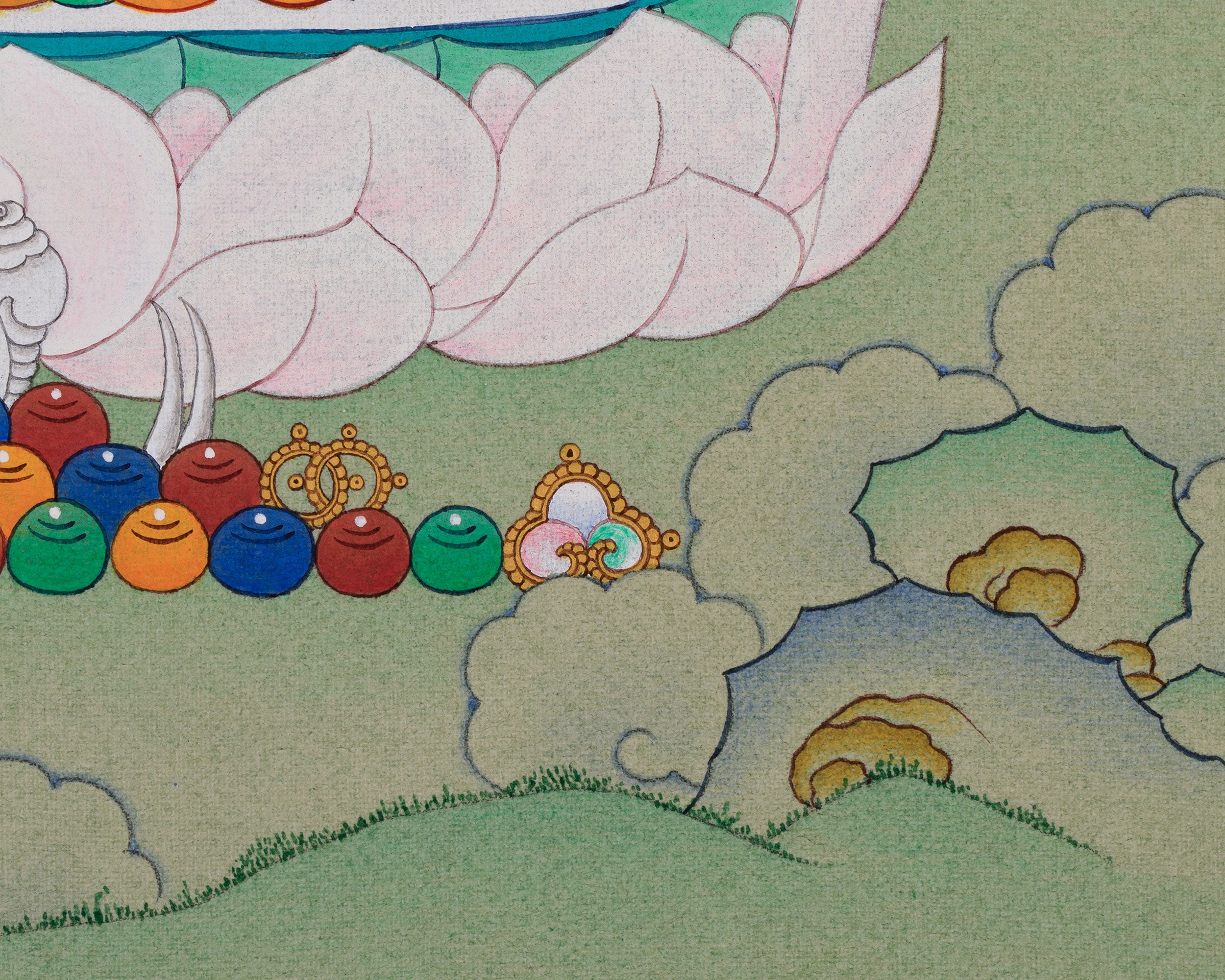 Hand-Painted Gautam Buddha Thangka | Featuring Rich Natural Stone Colors
