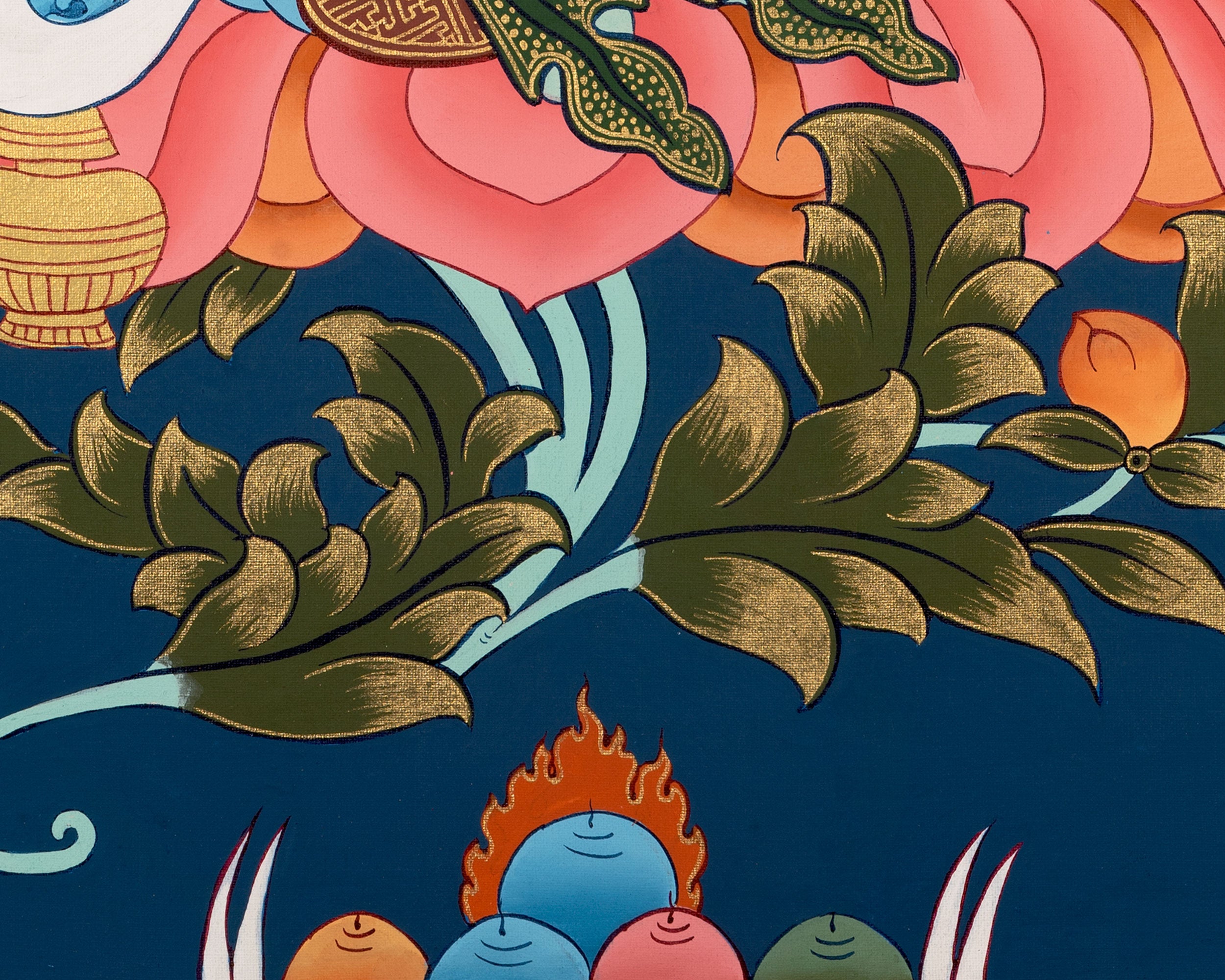 Dzambala Kubera Thangka | Buddhist Wealth Deity | Wall Decors