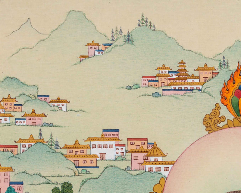 Guru Marpa Thangka | Hand Painted Thangka Artwork of Kagyu Master