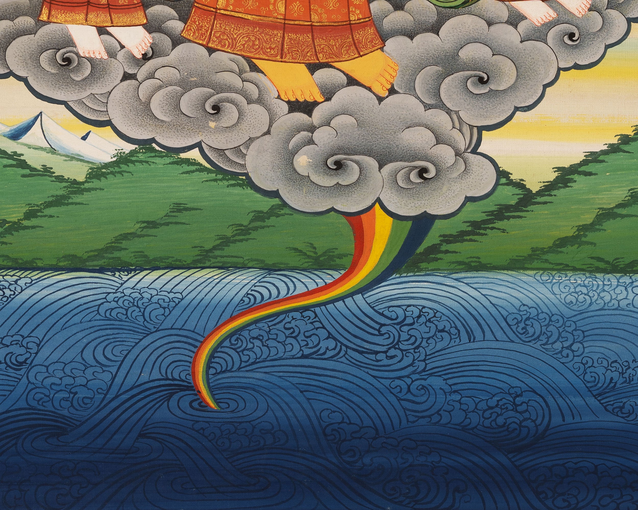 Hand-Painted Dipankara Buddha Thangka | Enlightened One of the Past