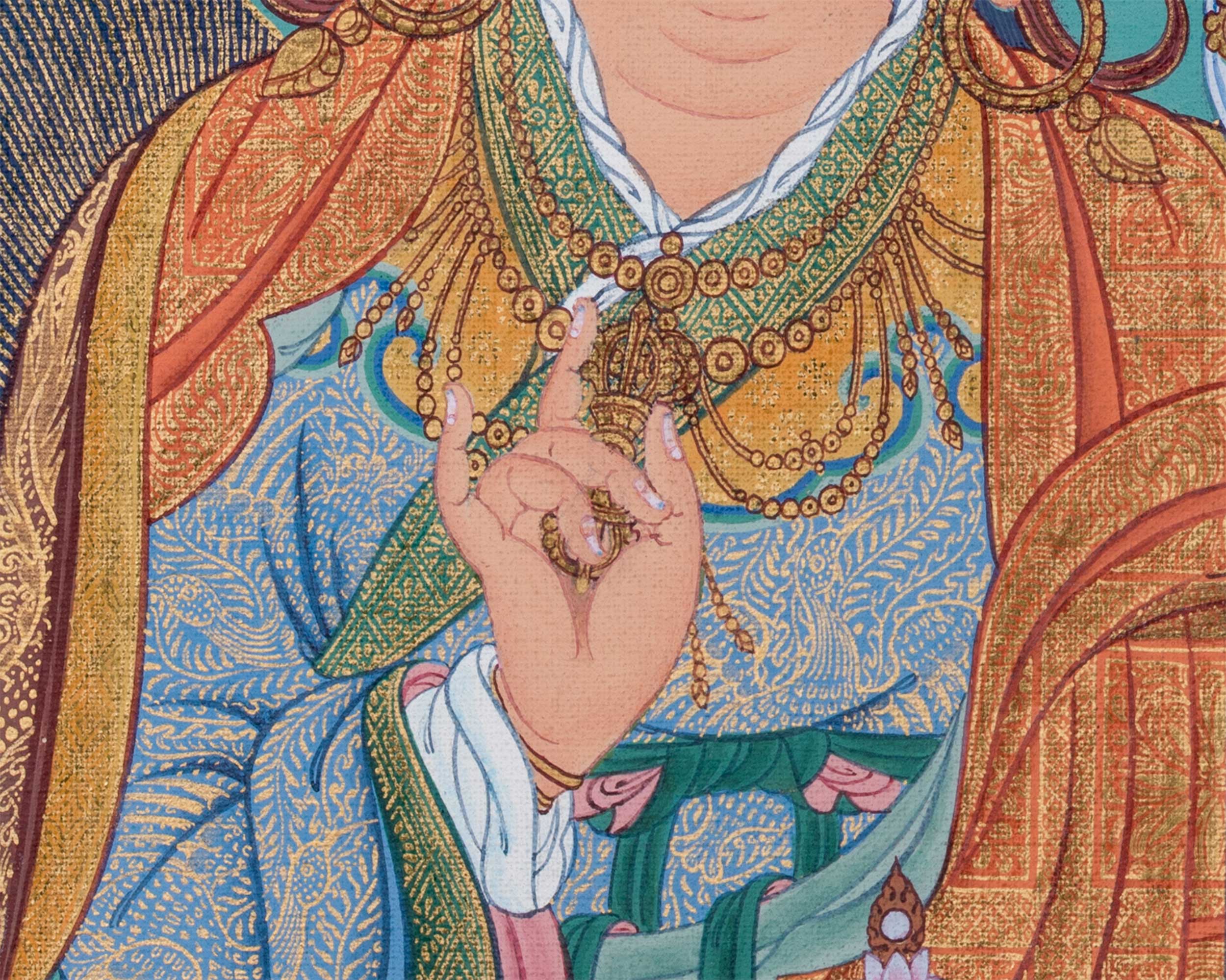 Guru Rinpoche Thangka Print | The Lotus Born Master | Traditional Padmasambhava Artwork