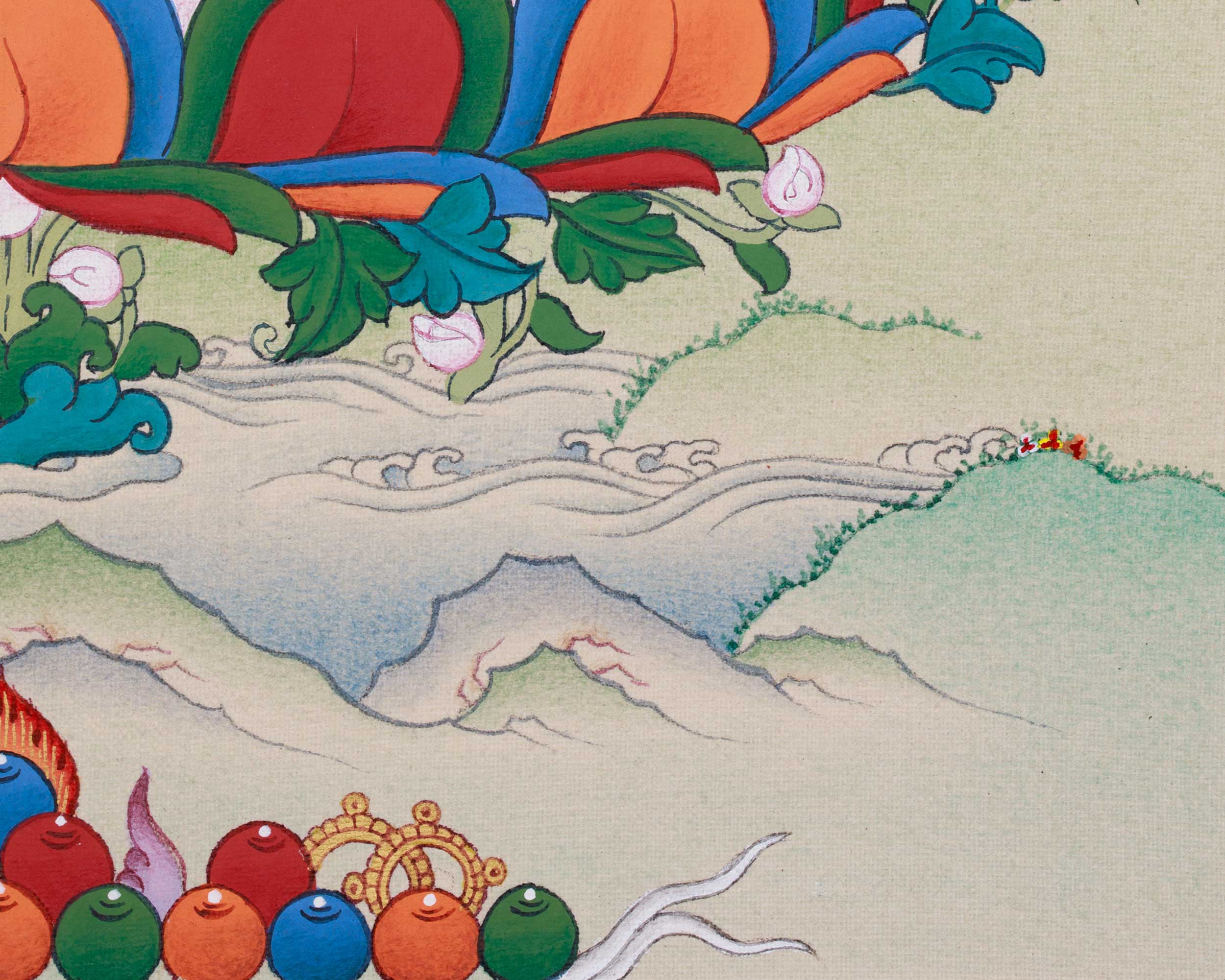 Red Chenrezig Thangka | Gyalwa Gyasto with Consort