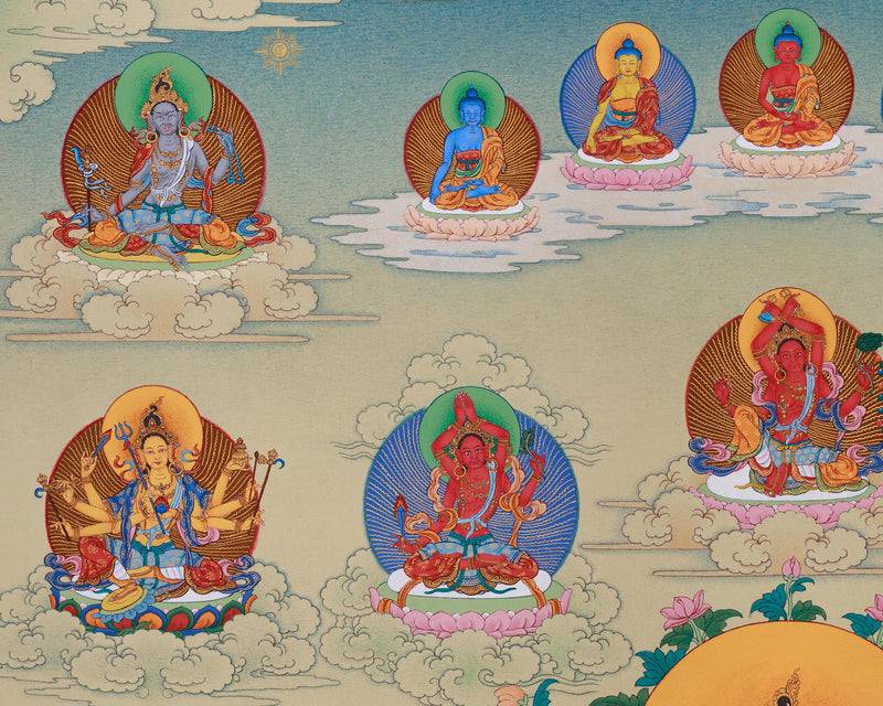 Twenty-One Tara Thangka of Surya Gupta Tradition | Hand-Painted Artwork