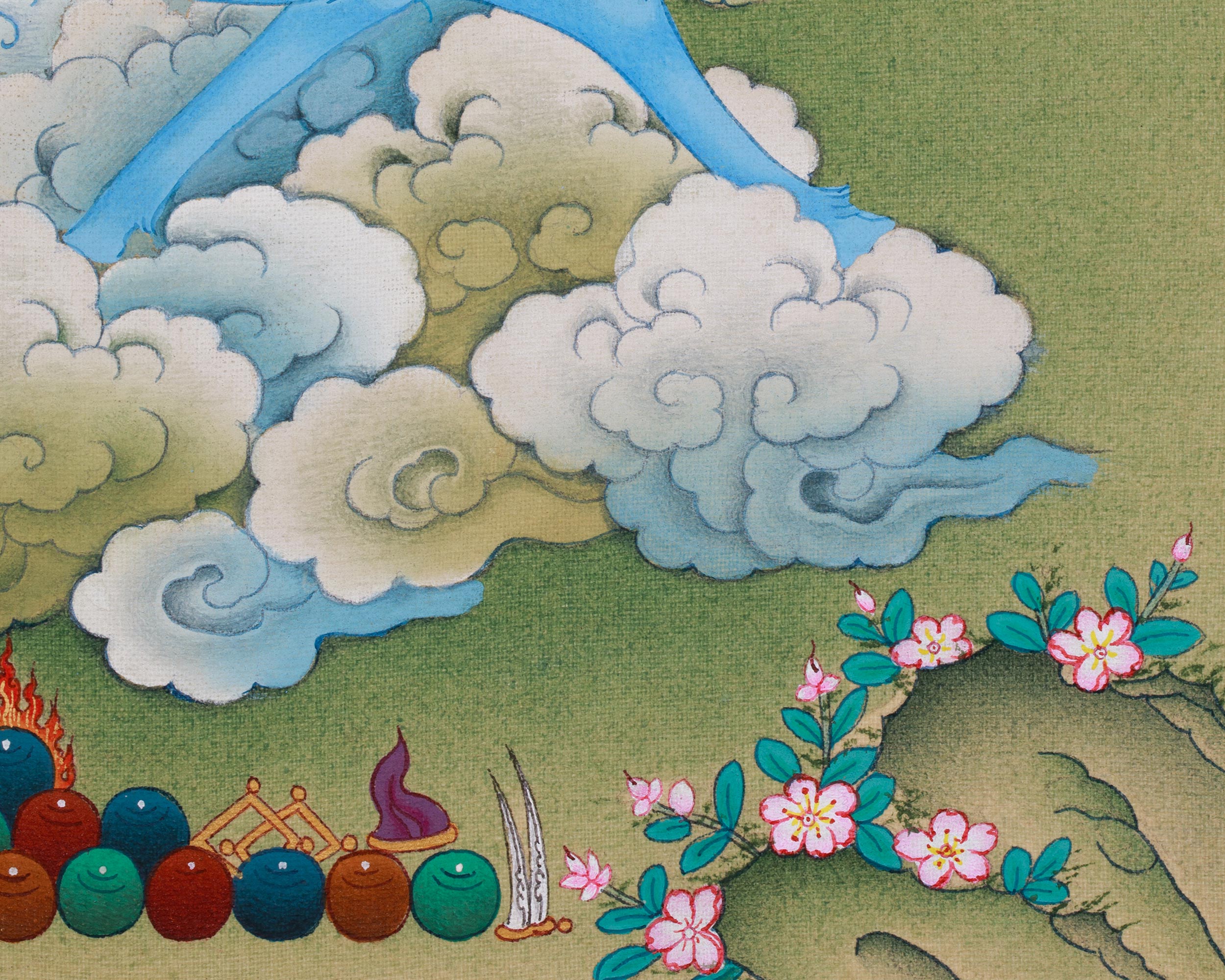 Achi Chokyi Drolma with Jigten Sumgon Thangka | The Protector and Spiritual Guide