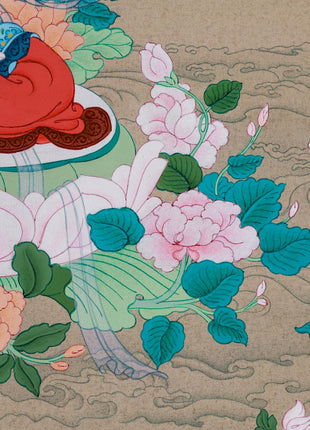 Healing Tara Bodhisattva | White Tara Thangka | Compassion Goddess in Vajrayana Buddhism