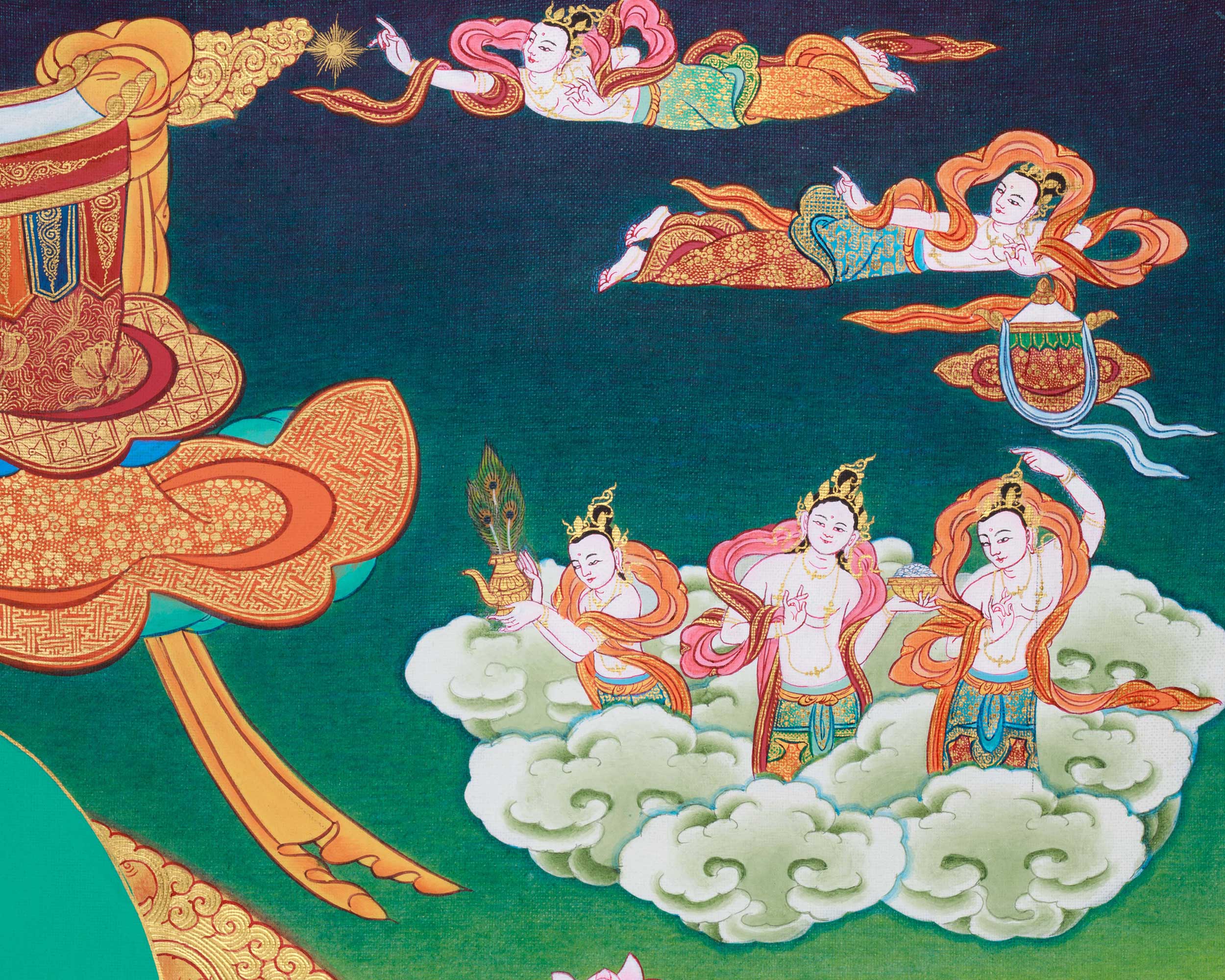 Buddha Shakyamuni Prayer Thangka | Hand-Painted Buddhist Deity Painting