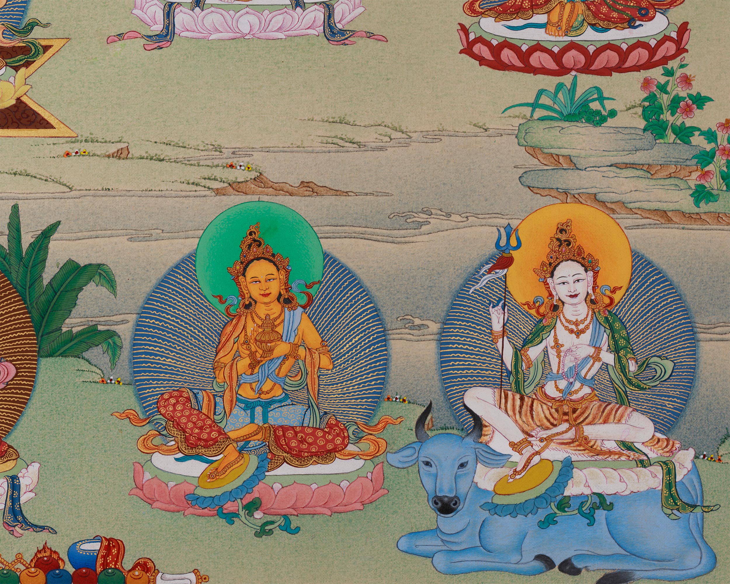 Twenty-One Tara Goddess Thangka | Surya Gupta Tradition