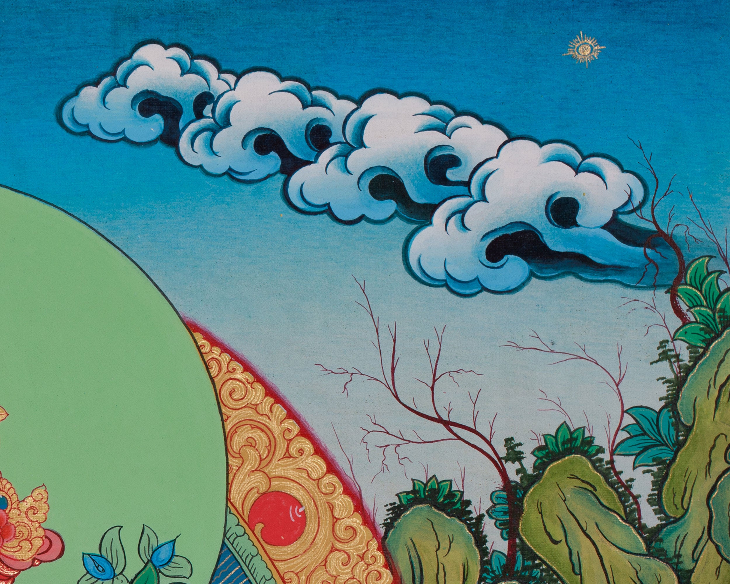 Original Thangka of Manjushree | Tibetan Buddhist Deity