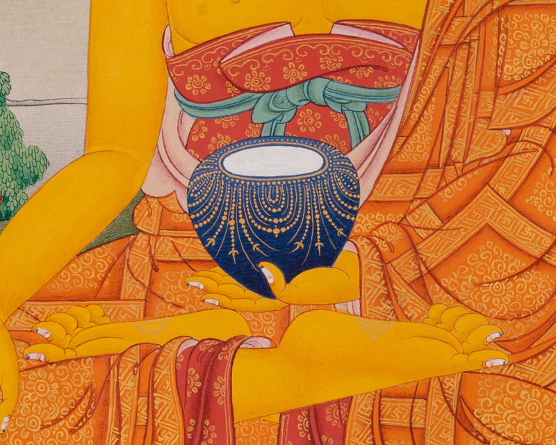 Siddhartha Gautama Digital Print Artwork | Buddha Shakyamuni on Canvas | Thangka Print for Spiritual Awakening