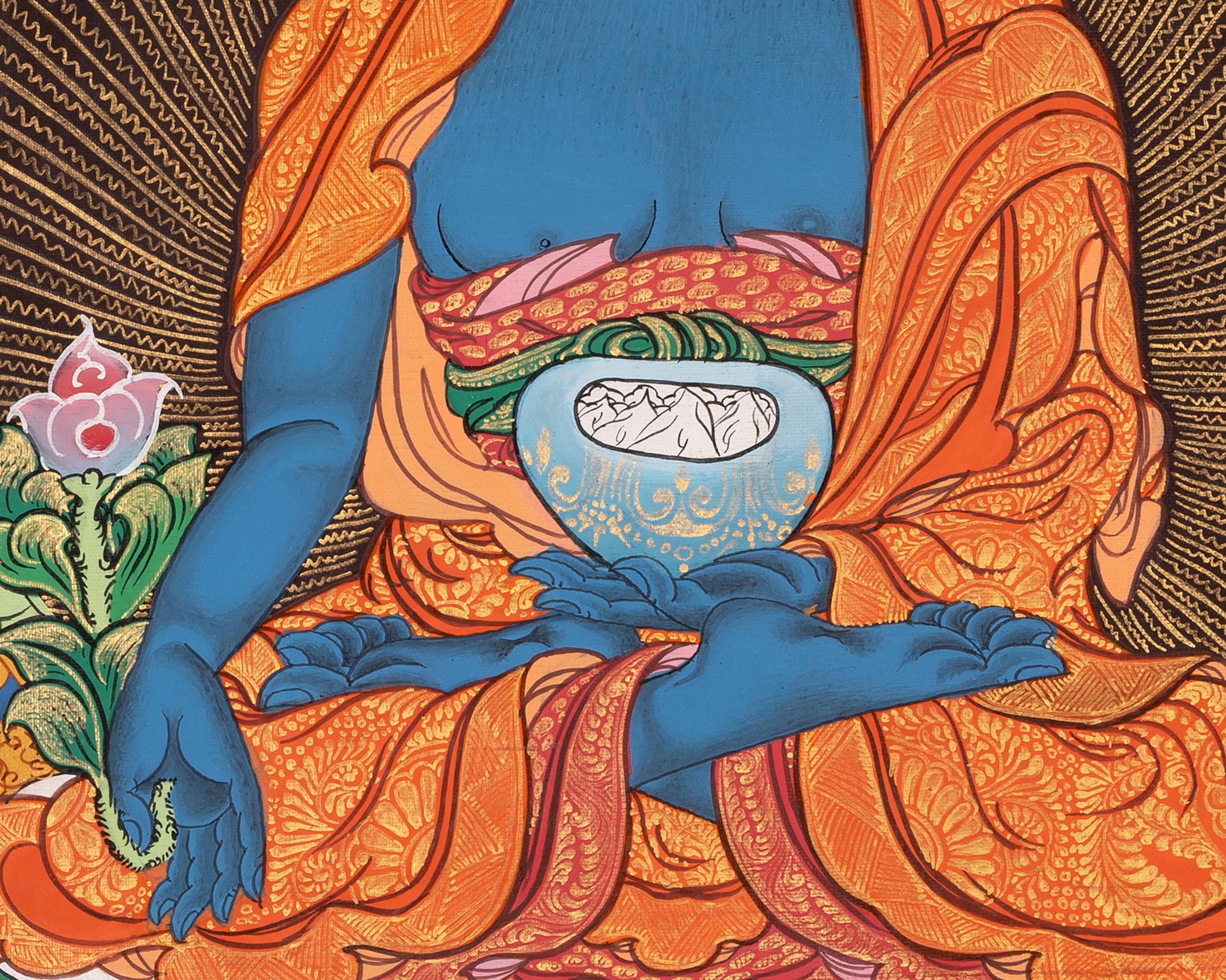 Thangka of Medicine Buddha | Bhaisajyaguru Painting