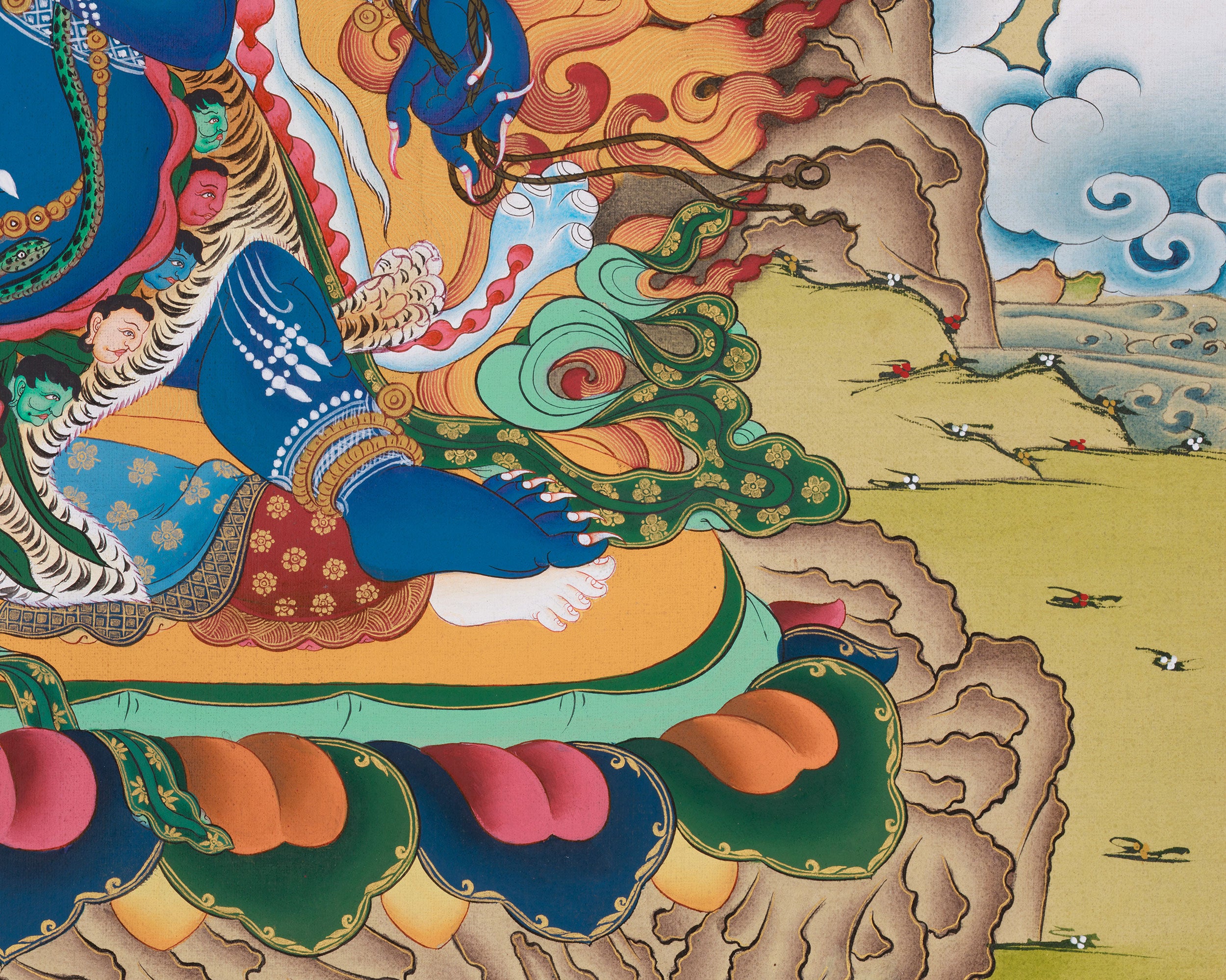 6-Armed Mahakala Print | Fierce Guardian of the Dharma in High-Quality Digital Artwork